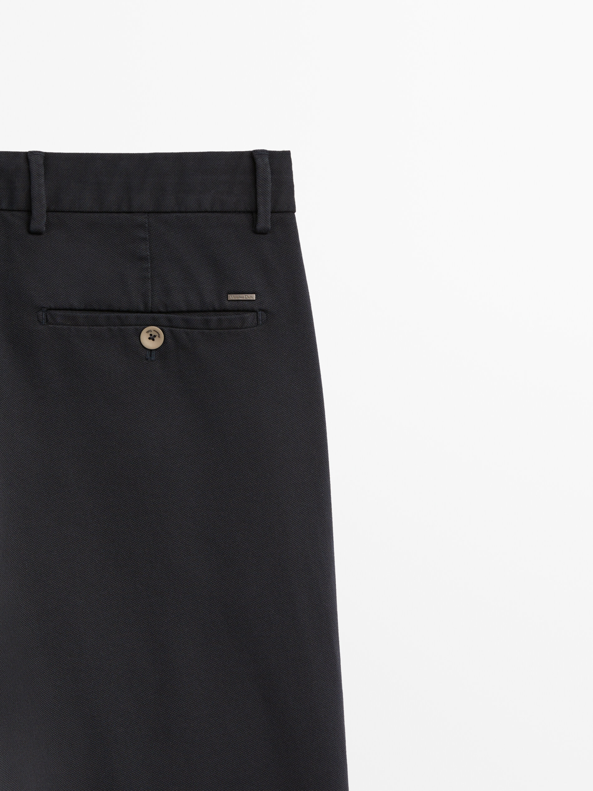 Pantalón chino micro estructura tapered fit - AZUL MARINO