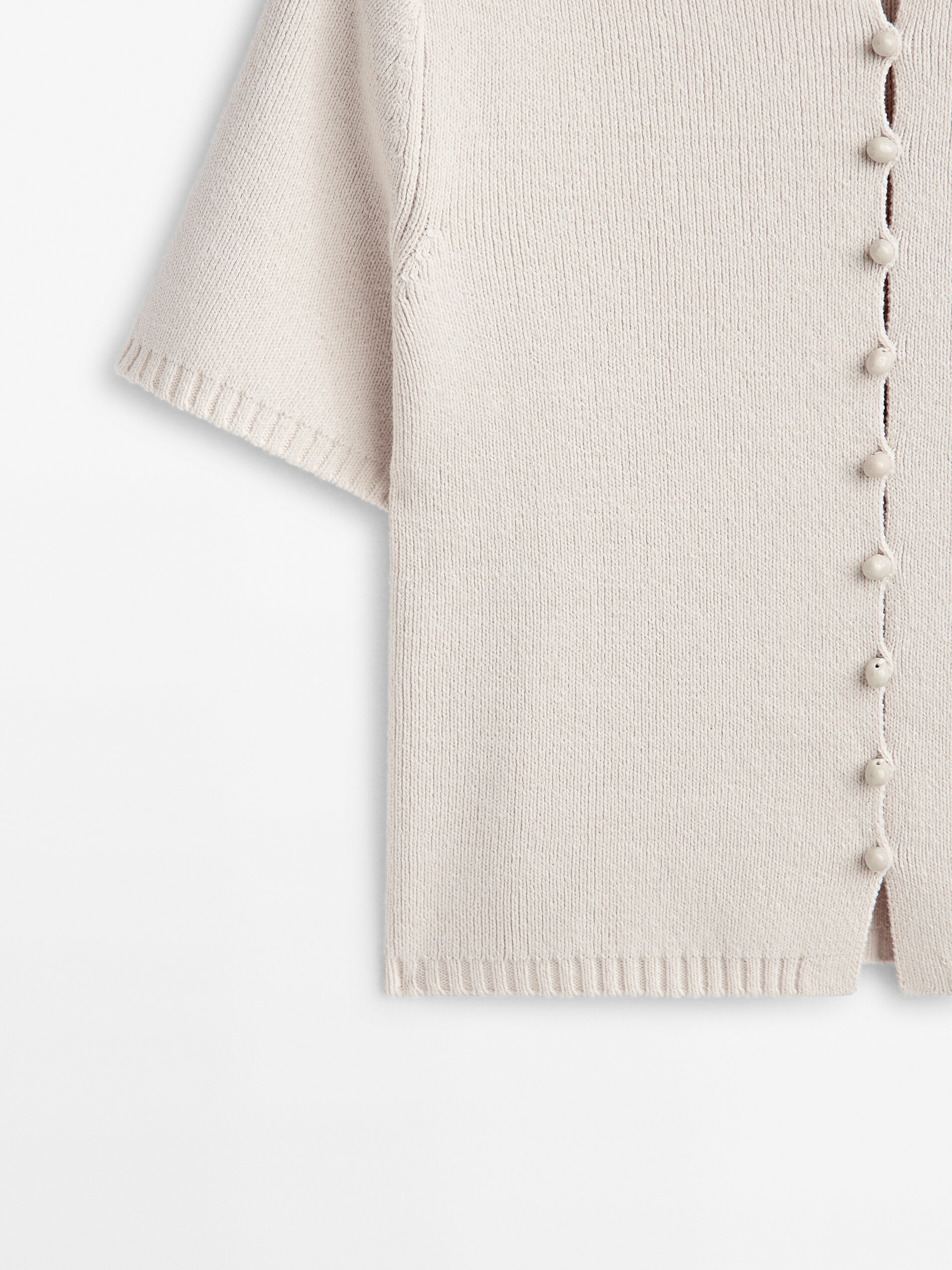 Cárdigan punto botones cerámica - CRUDO