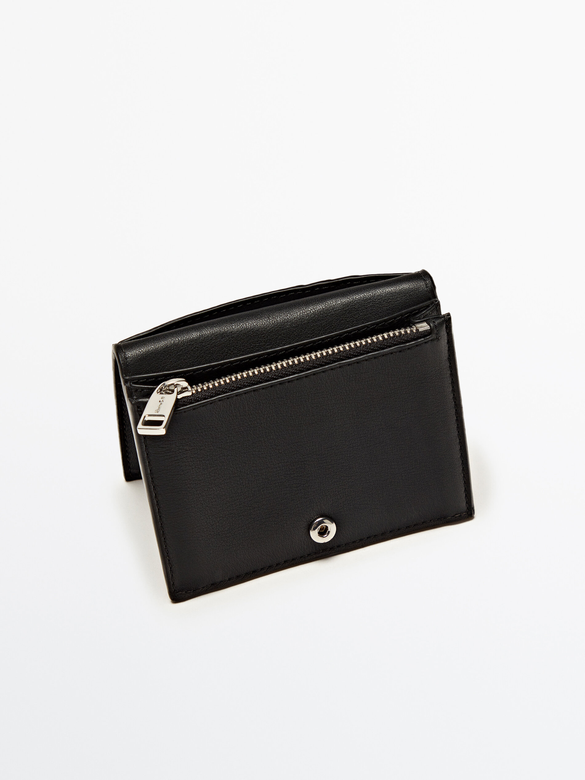 Cartera de piel - NEGRO