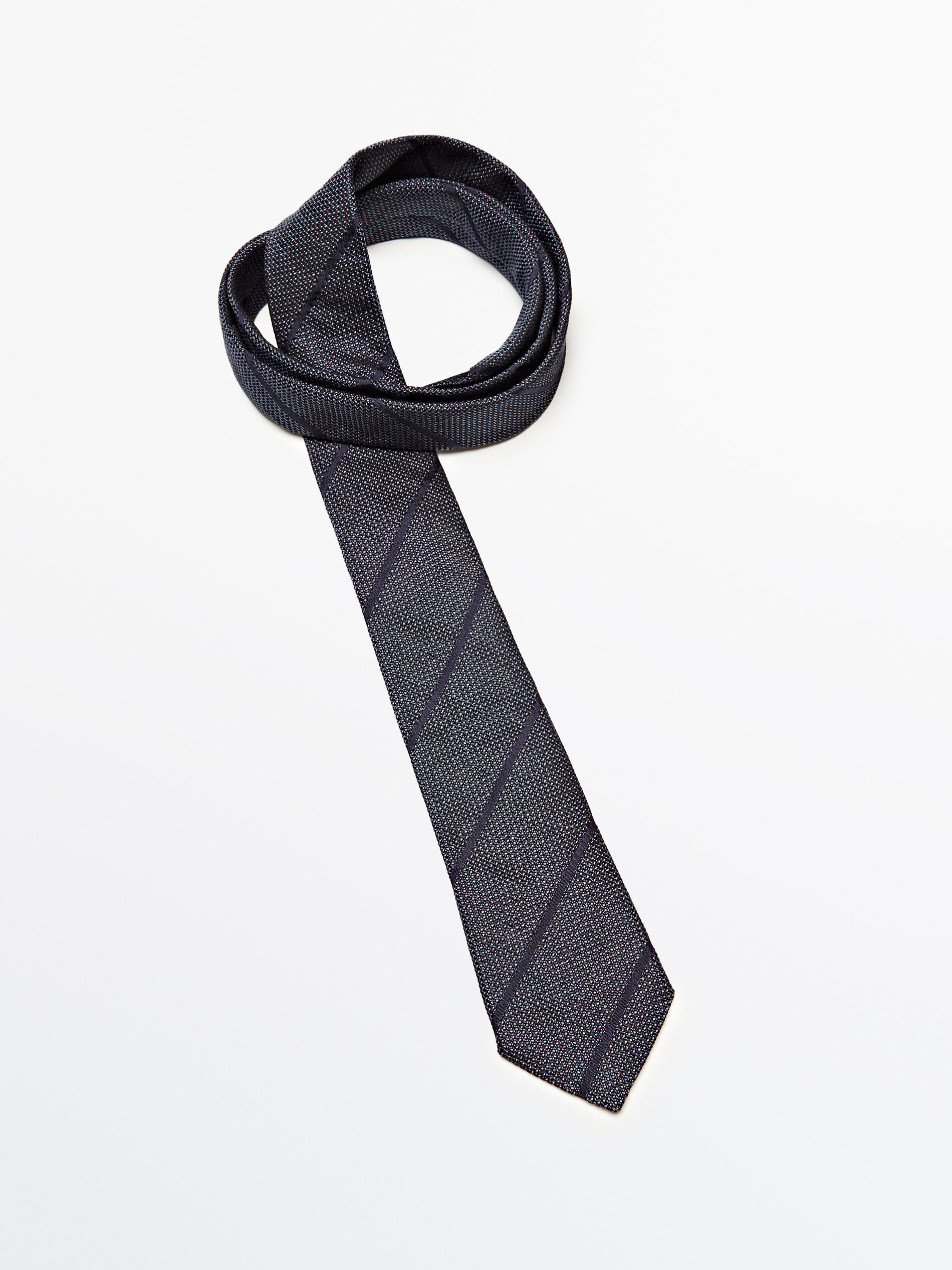 Corbata rayas mezcla algodón seda - AZUL