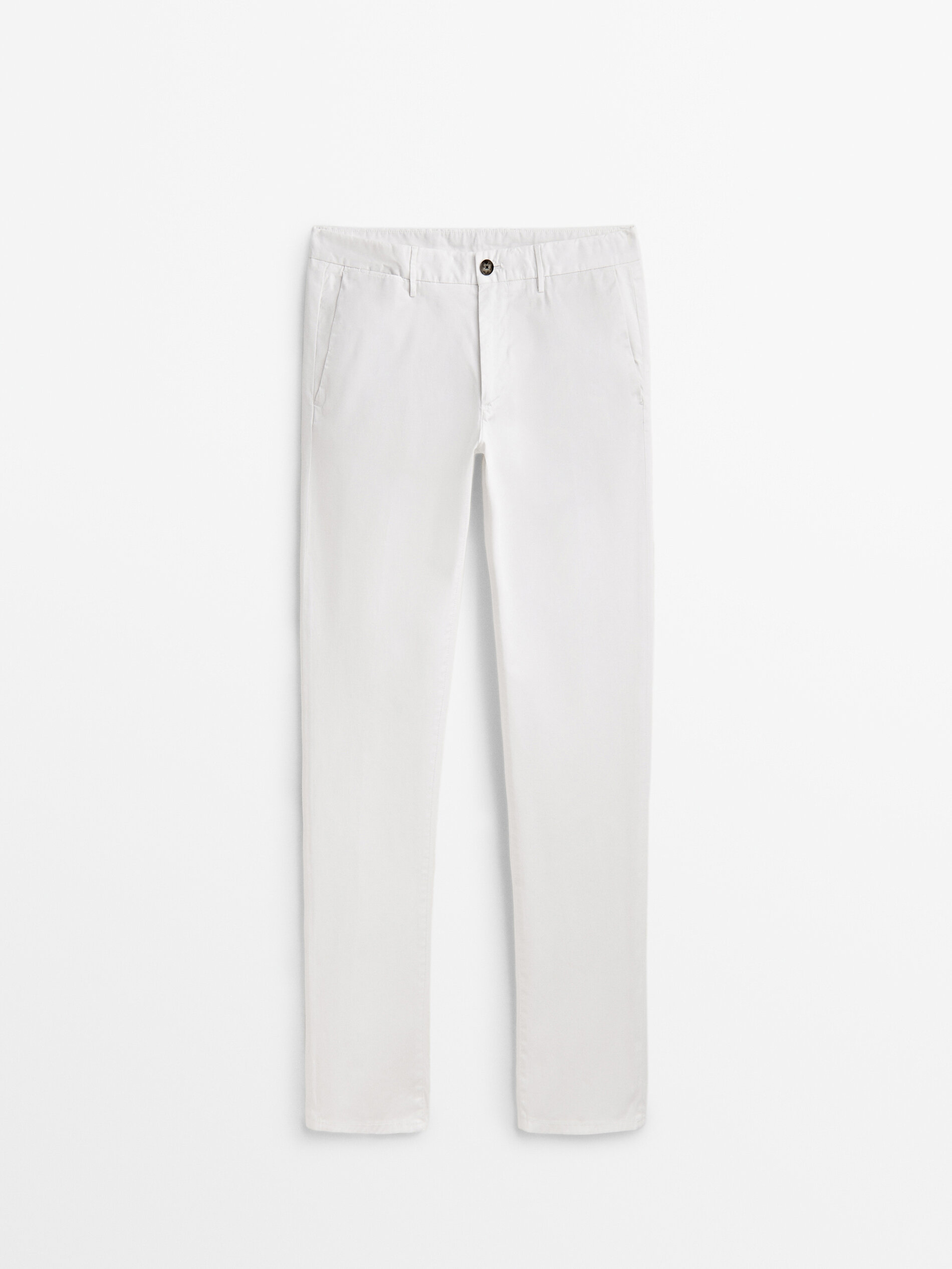 Pantalón chino mezcla algodón slim fit - BLANCO