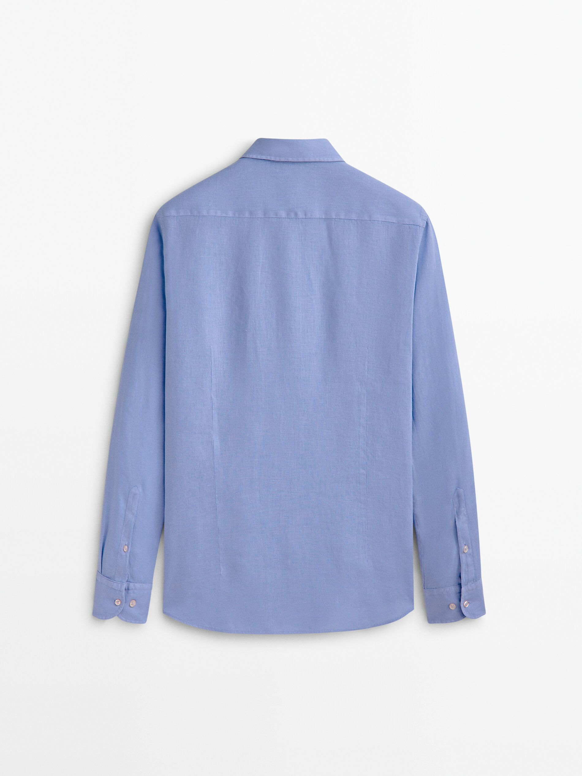 Camisa 100% lino slim fit - AZUL MEDIO