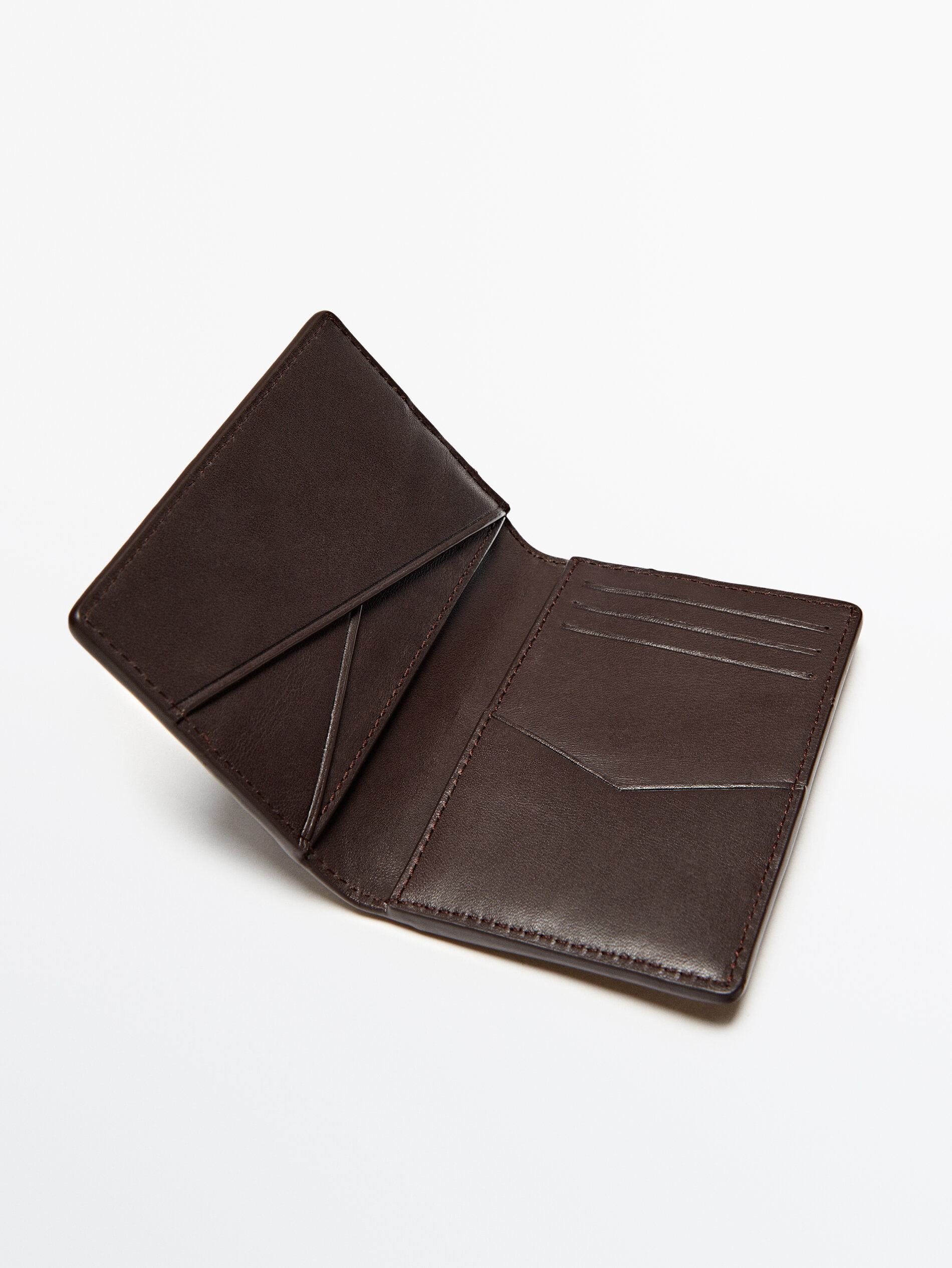 Cartera piel vertical - MARRÓN