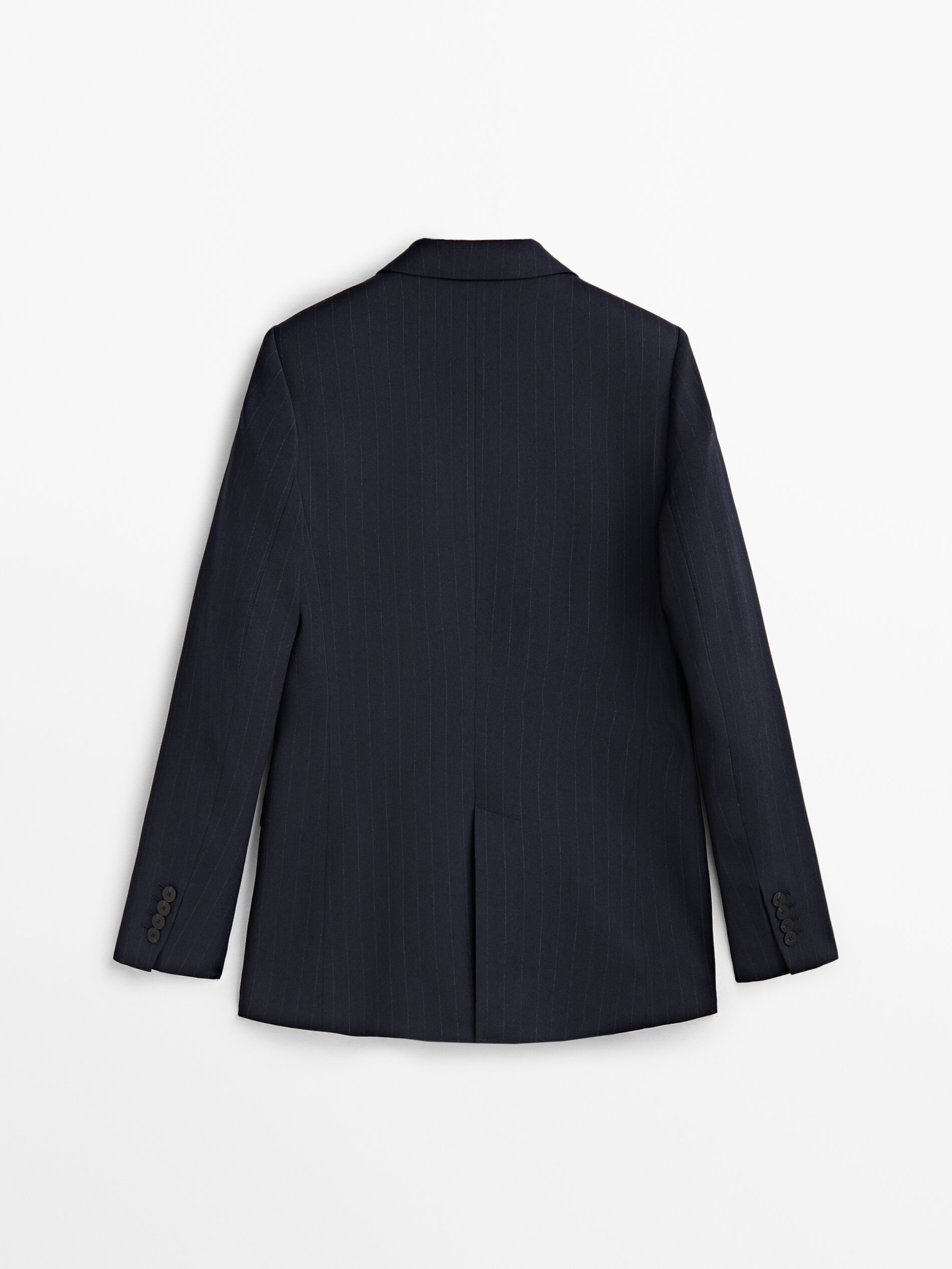 Americana traje raya diplomática falso cruce - AZUL MARINO