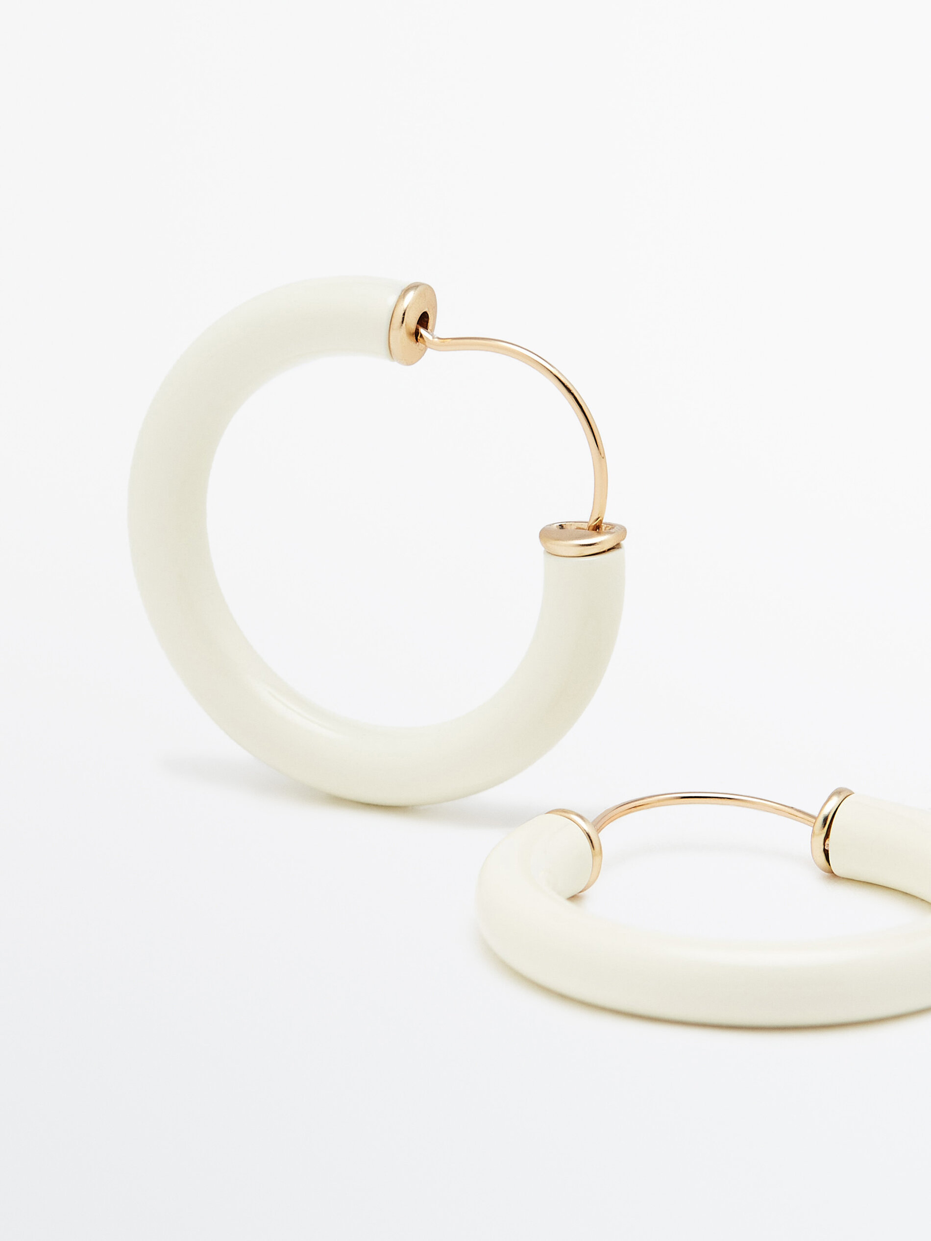 Pendientes aros esmaltados Limited edition - BLANCO