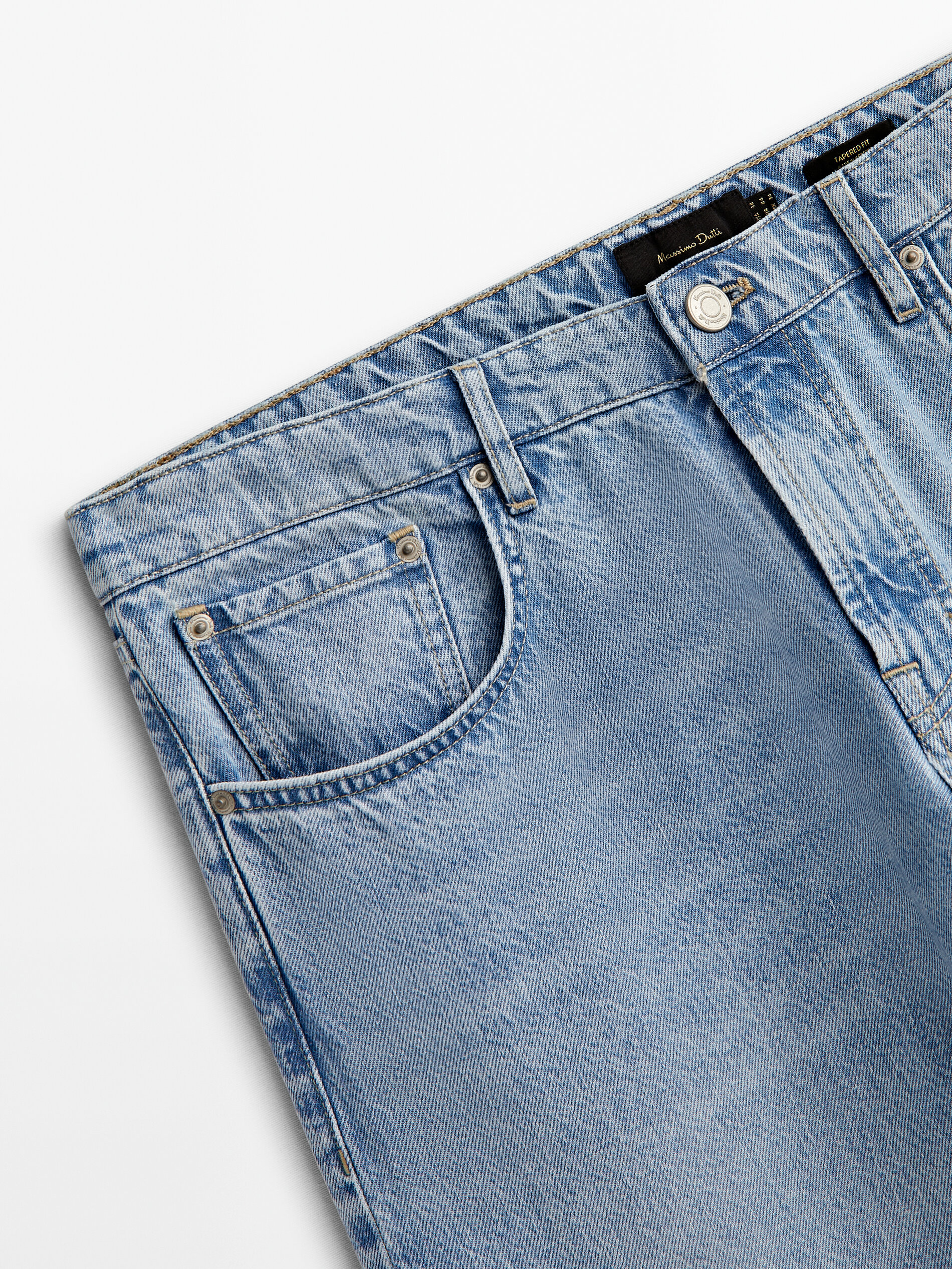 Pantalón vaquero bleach tapered fit - INDIGO