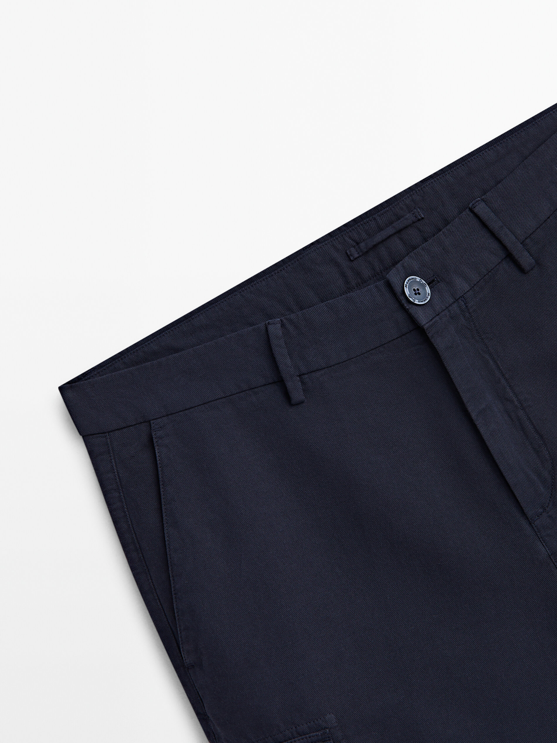 Bermuda cargo mezcla algodón lino - AZUL MARINO