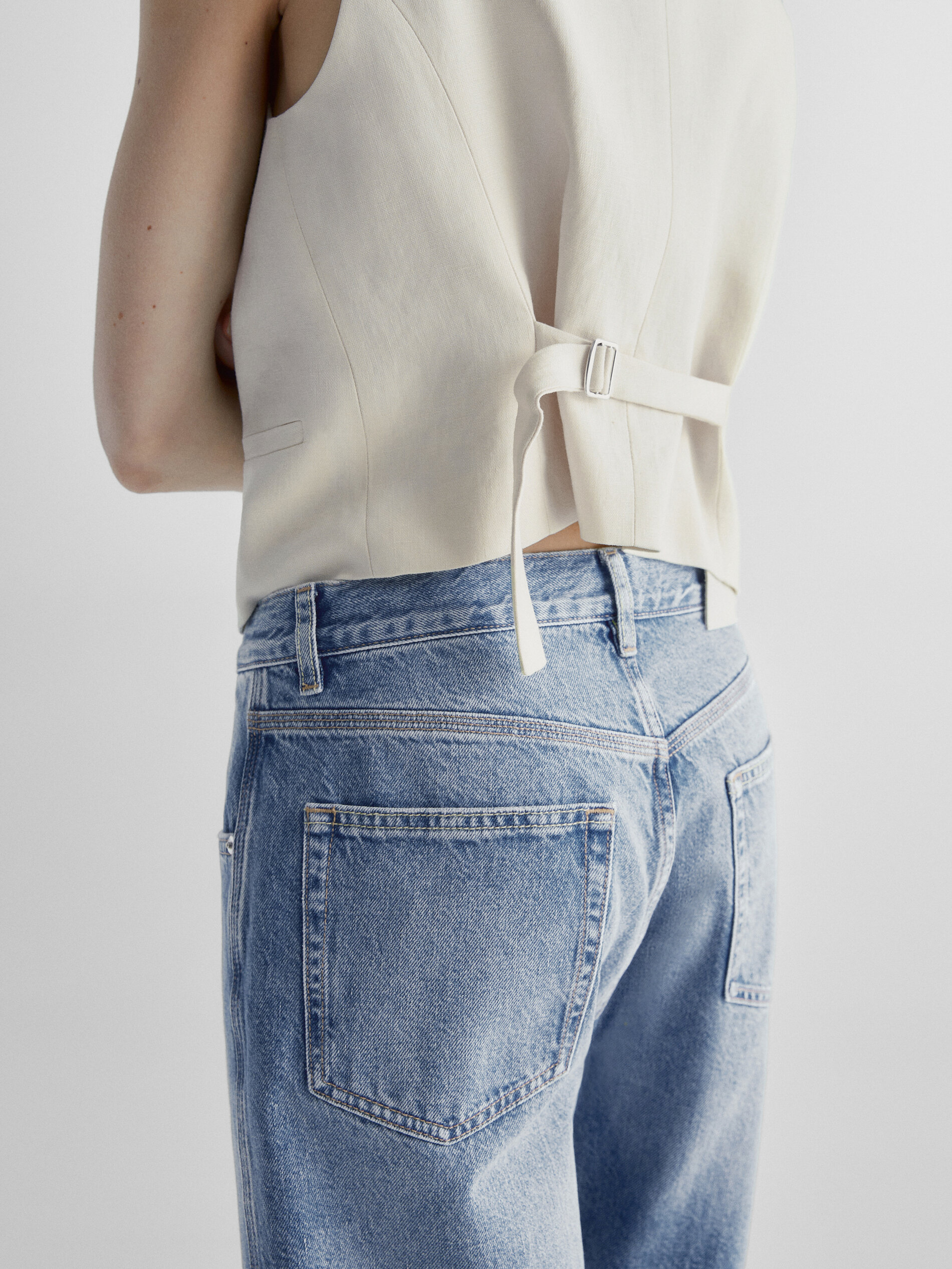 Bermuda denim tiro alto - Azul Claro