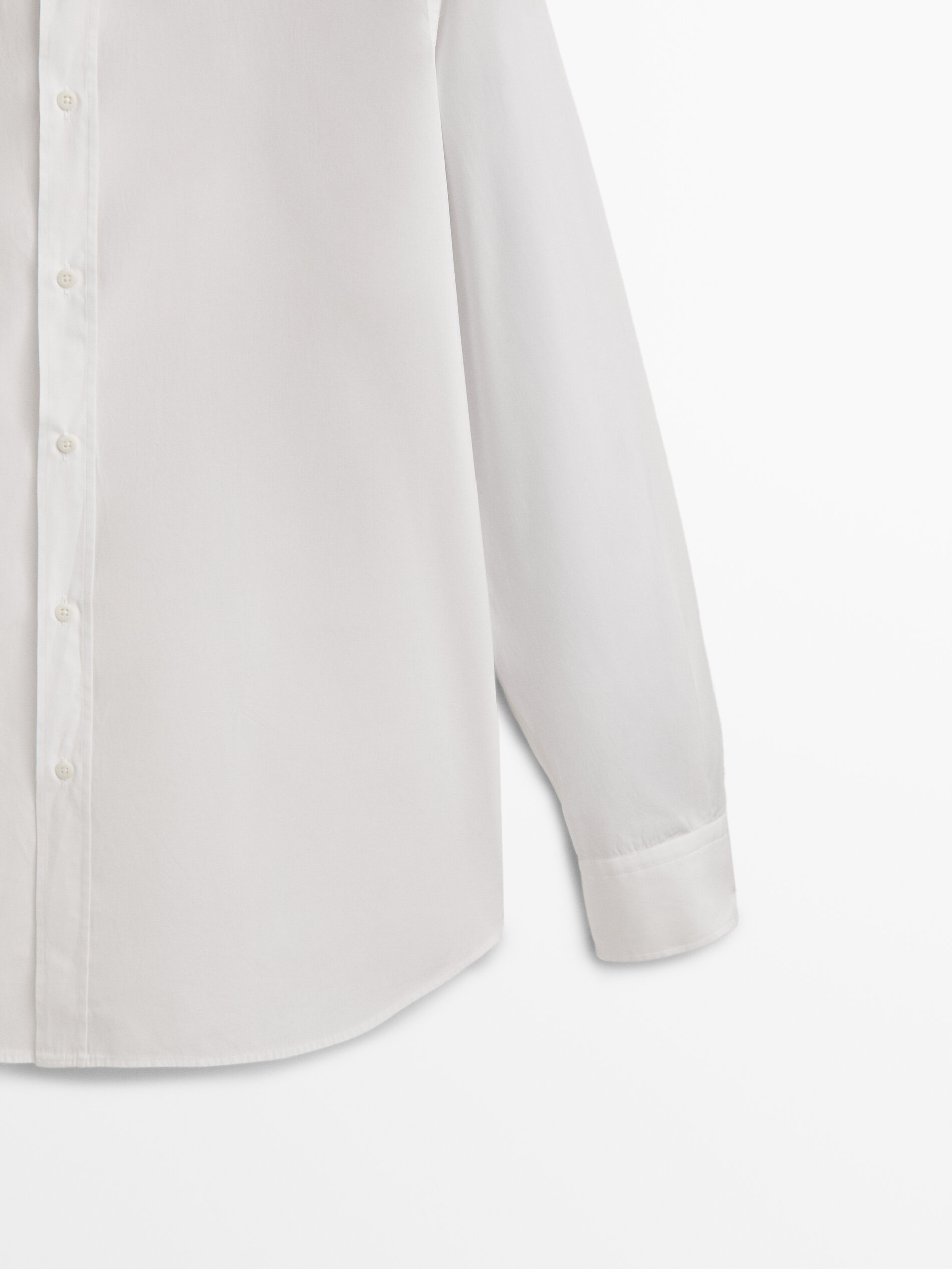 Camisa popelín algodón slim fit - BLANCO