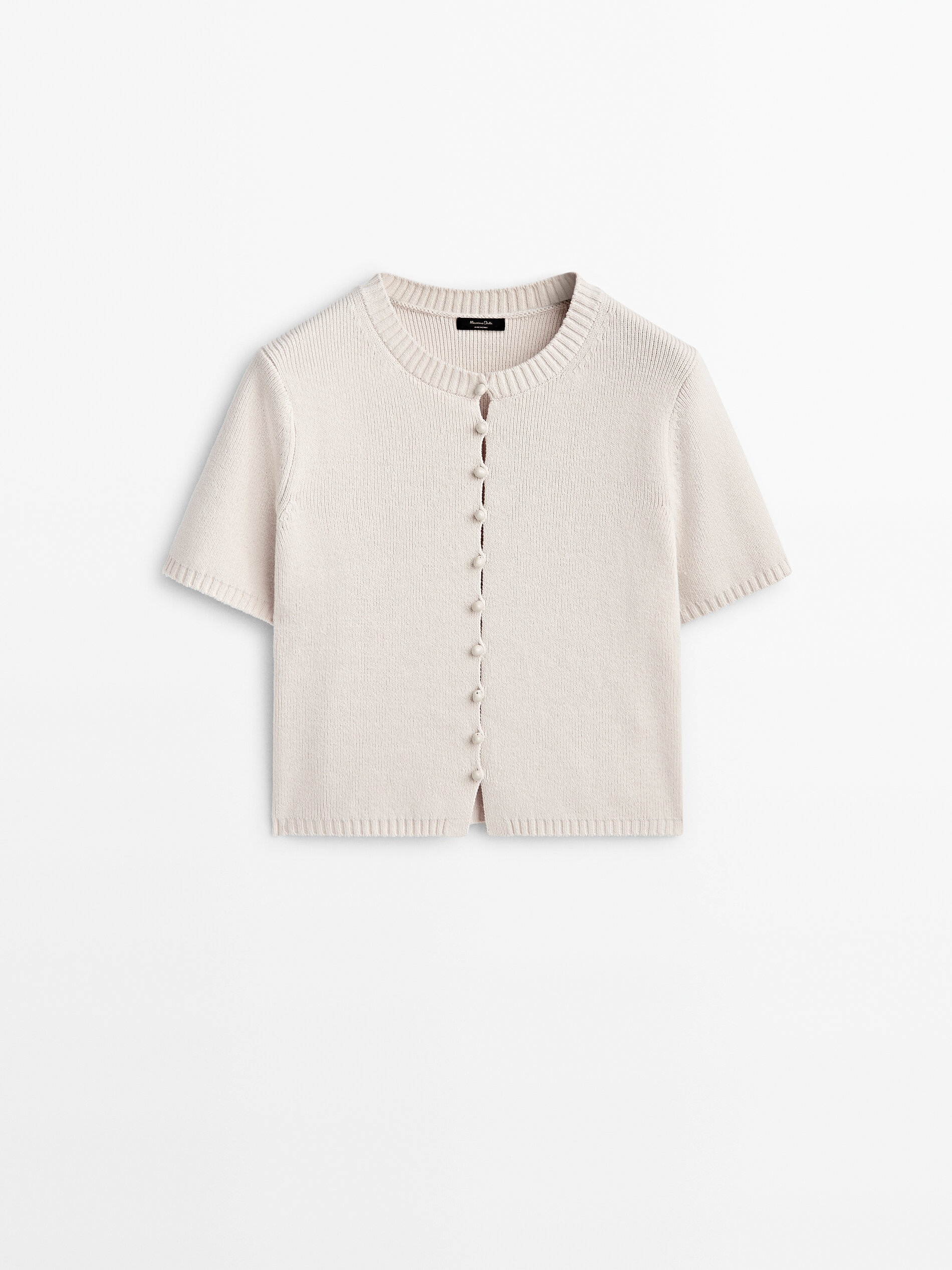 Cárdigan punto botones cerámica - CRUDO