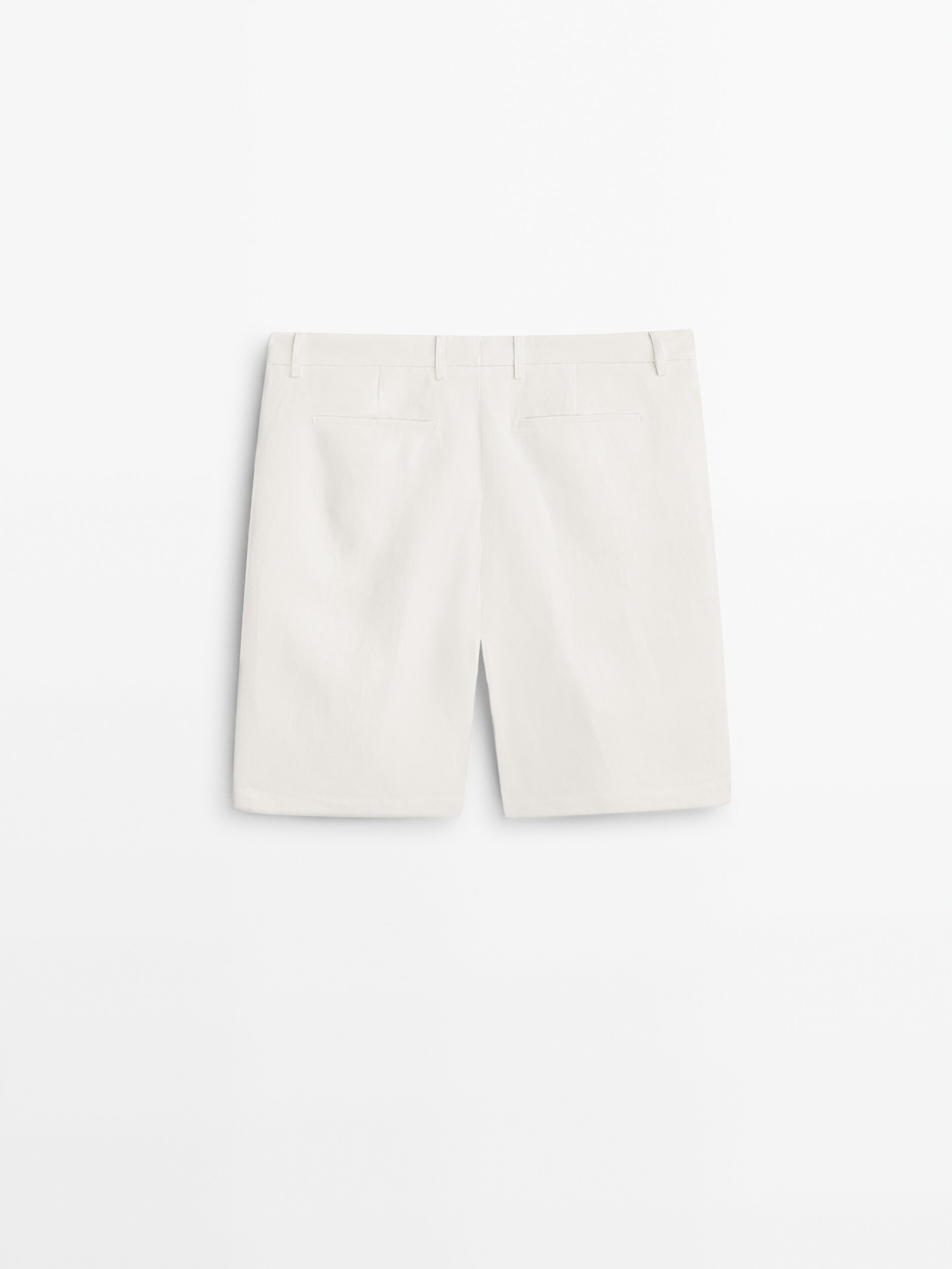 Bermuda pinzas 100% lino -Studio - BLANCO