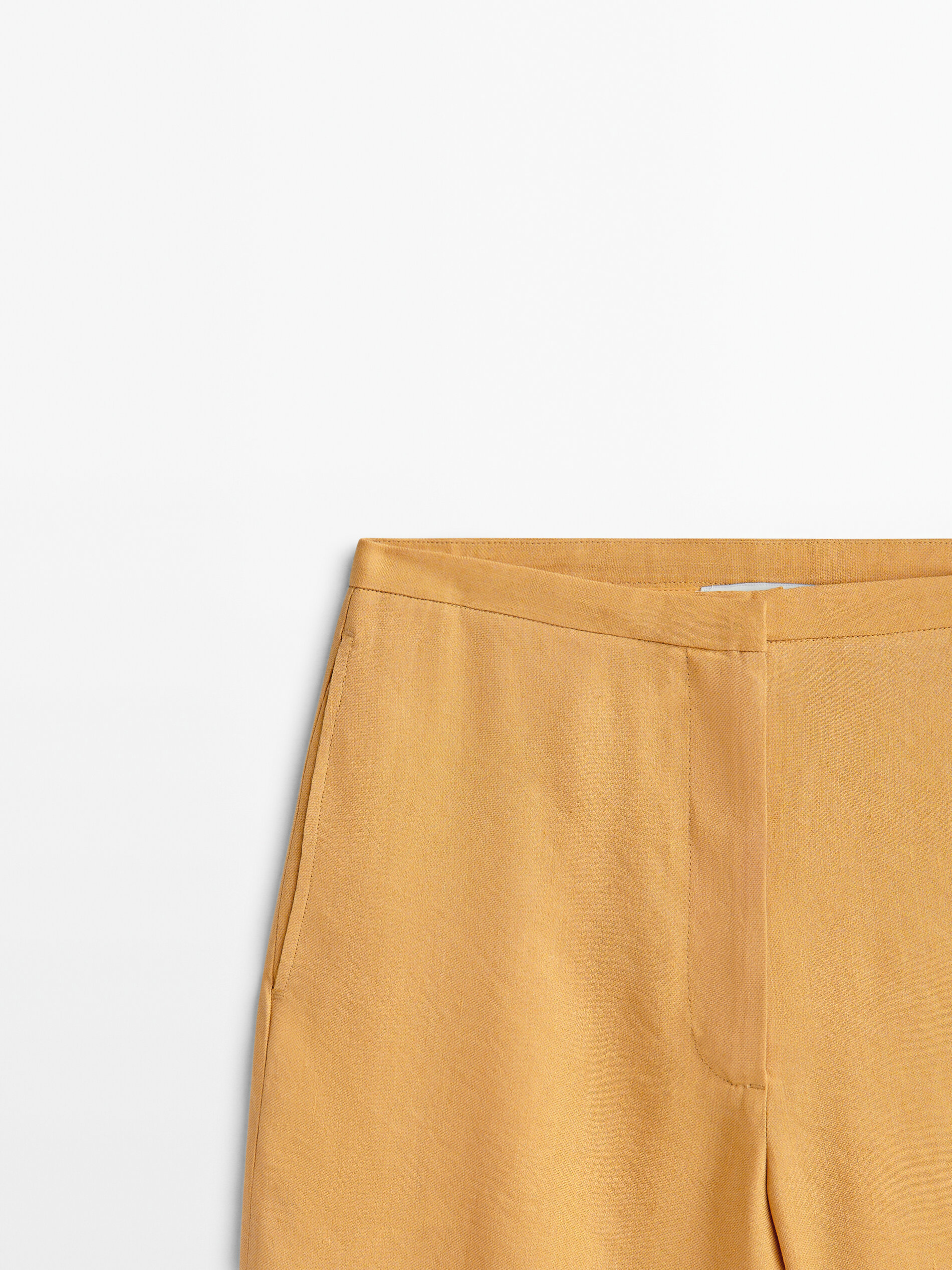 Pantalón traje cropped - AMARILLO MOSTAZA