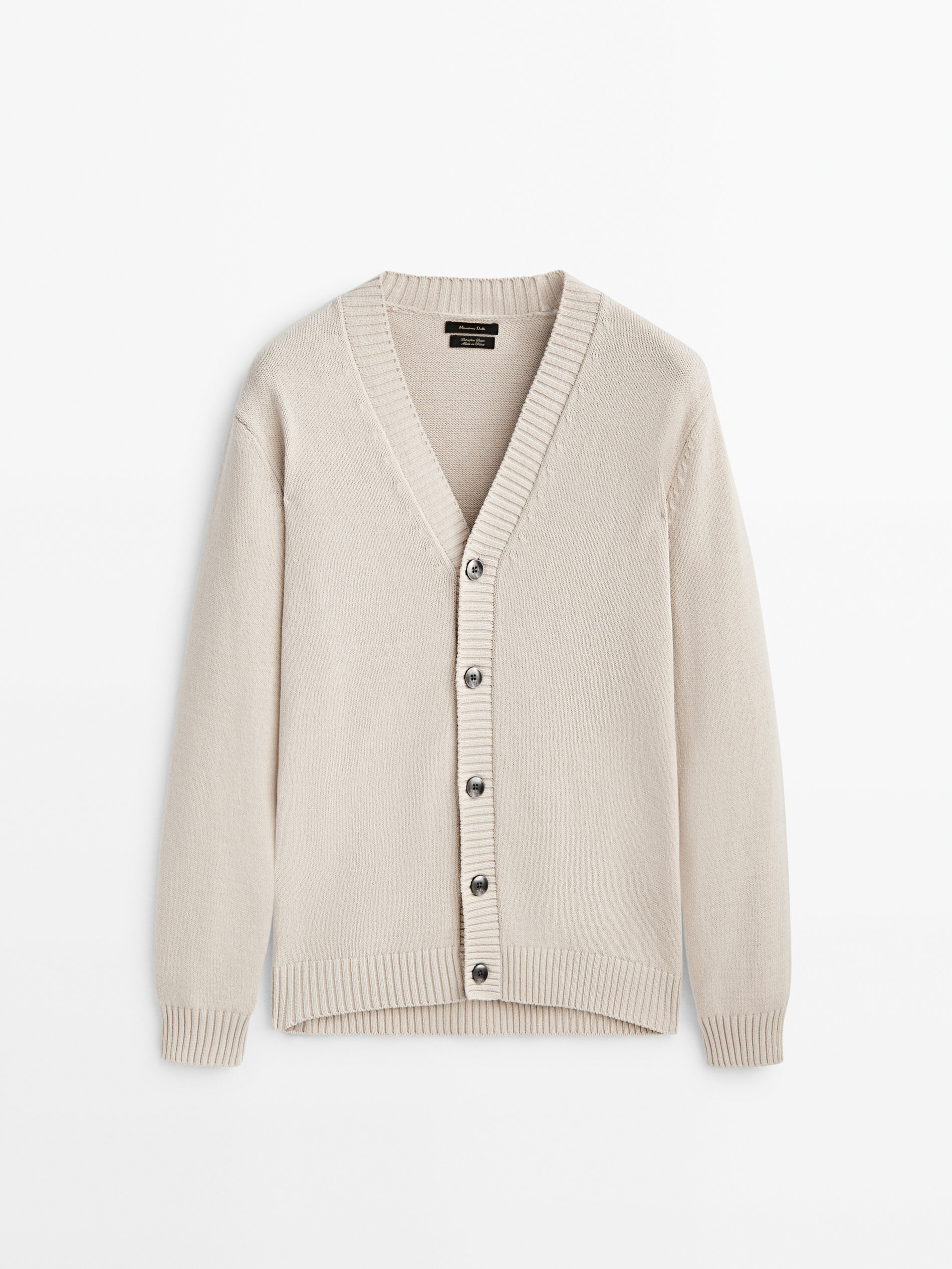 Cárdigan de punto mezcla algodón - Beige