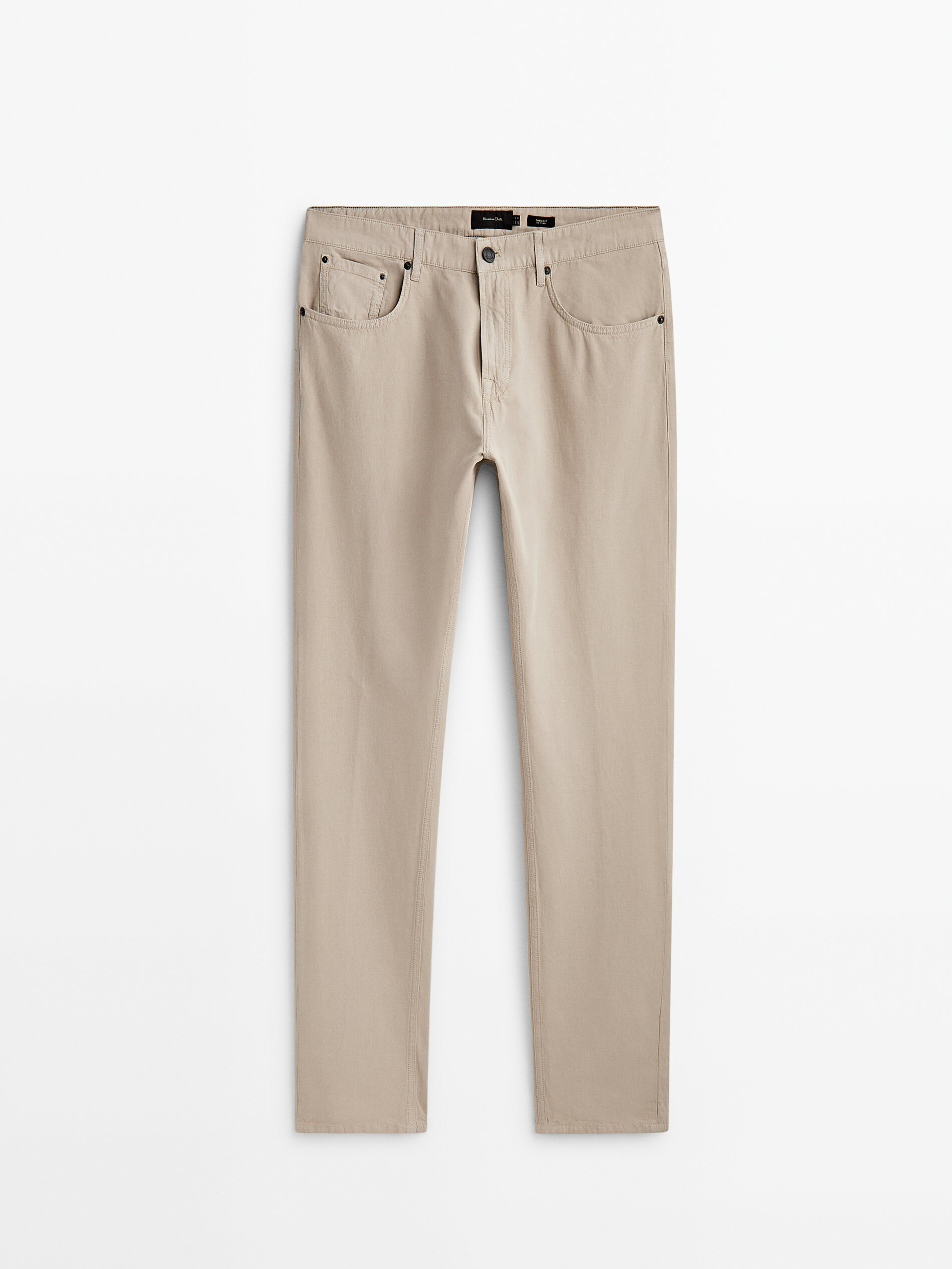 Pantalón vaquero tapered fit - BEIGE