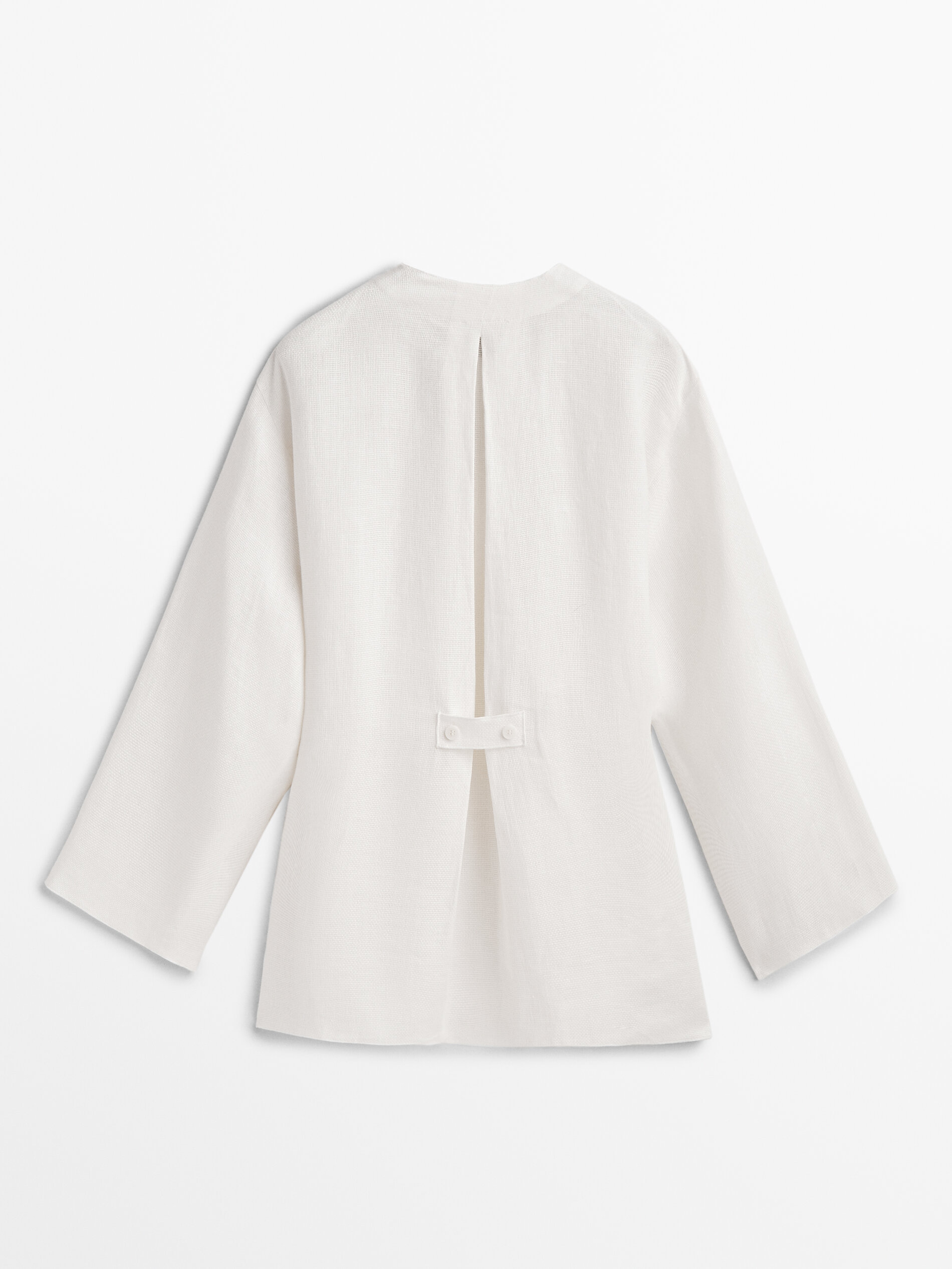 Sobrecamisa lino estructura Limited Edition - BLANCO