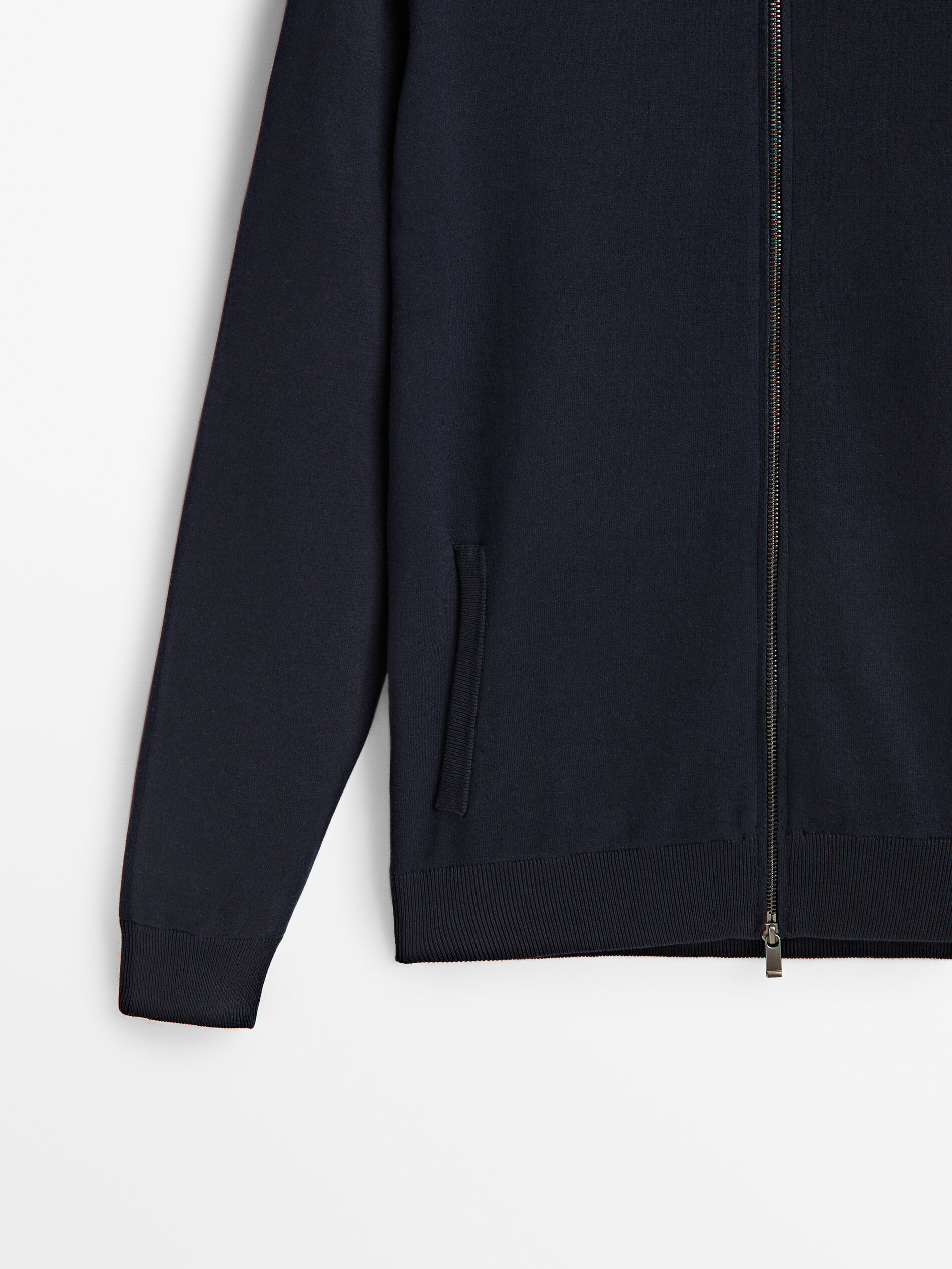 Cárdigan de punto con cremallera - AZUL MARINO