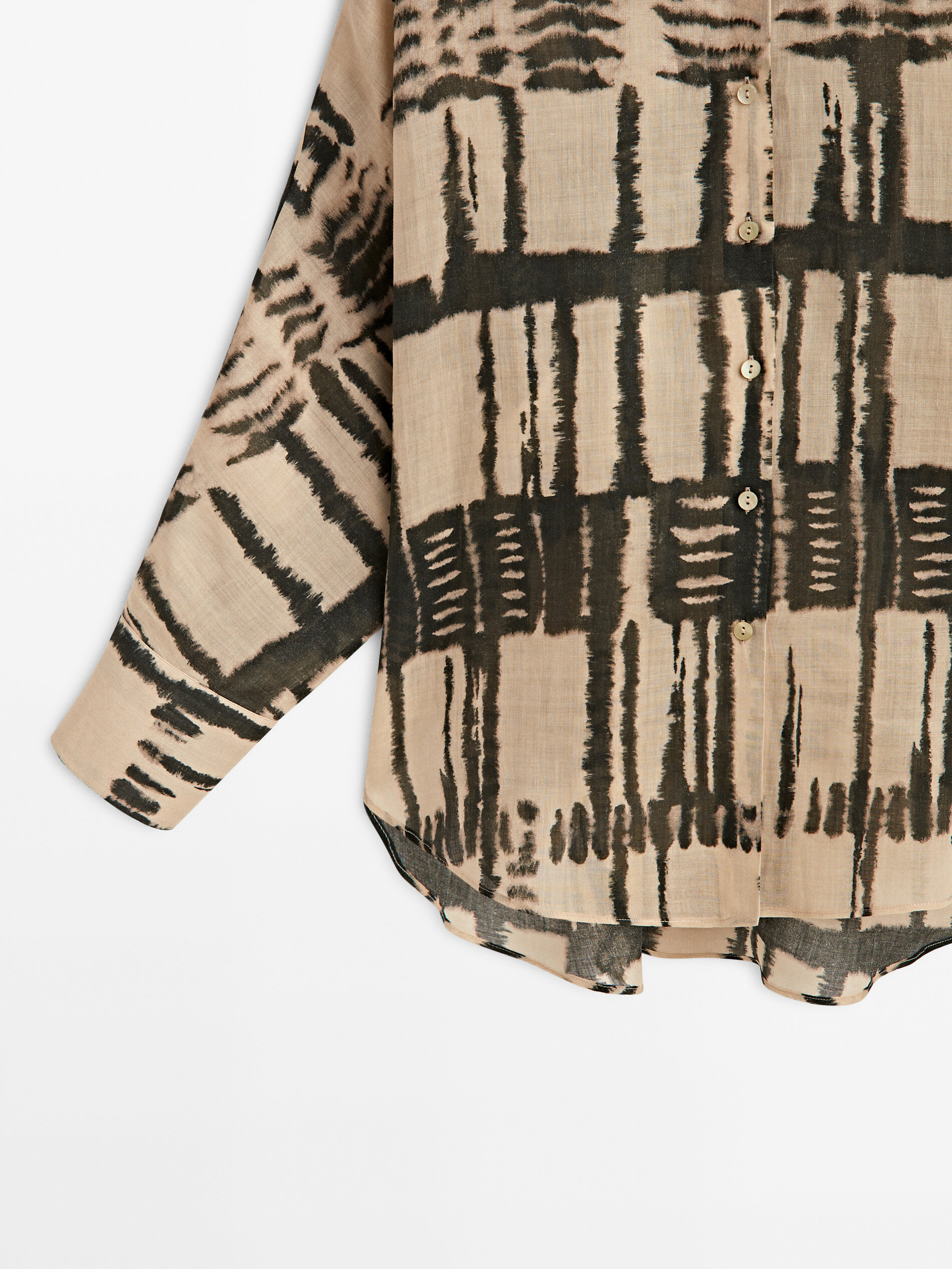 Camisa estampada 100% ramio - CRUDO