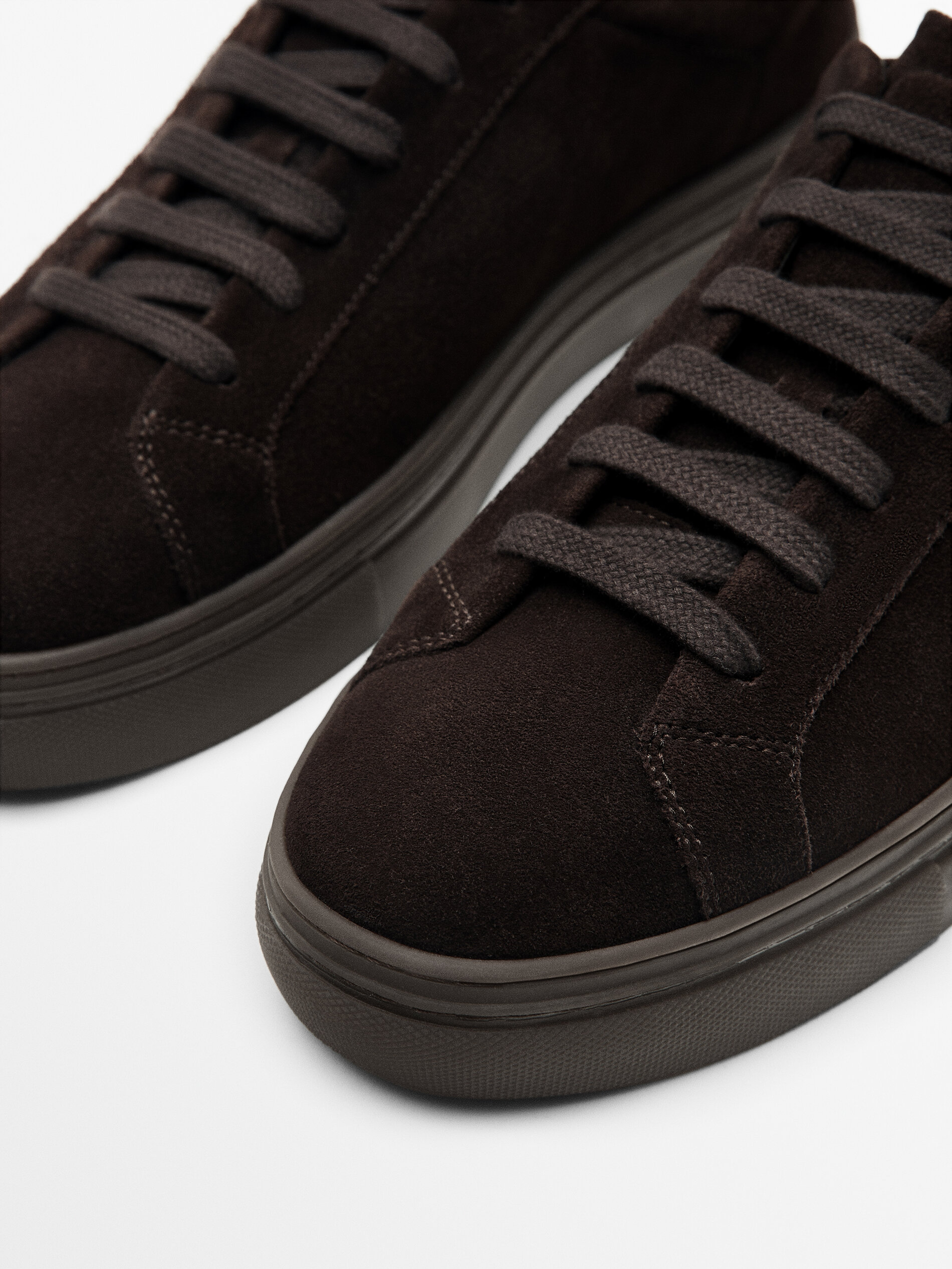 Deportivo piel serraje - MARRÓN