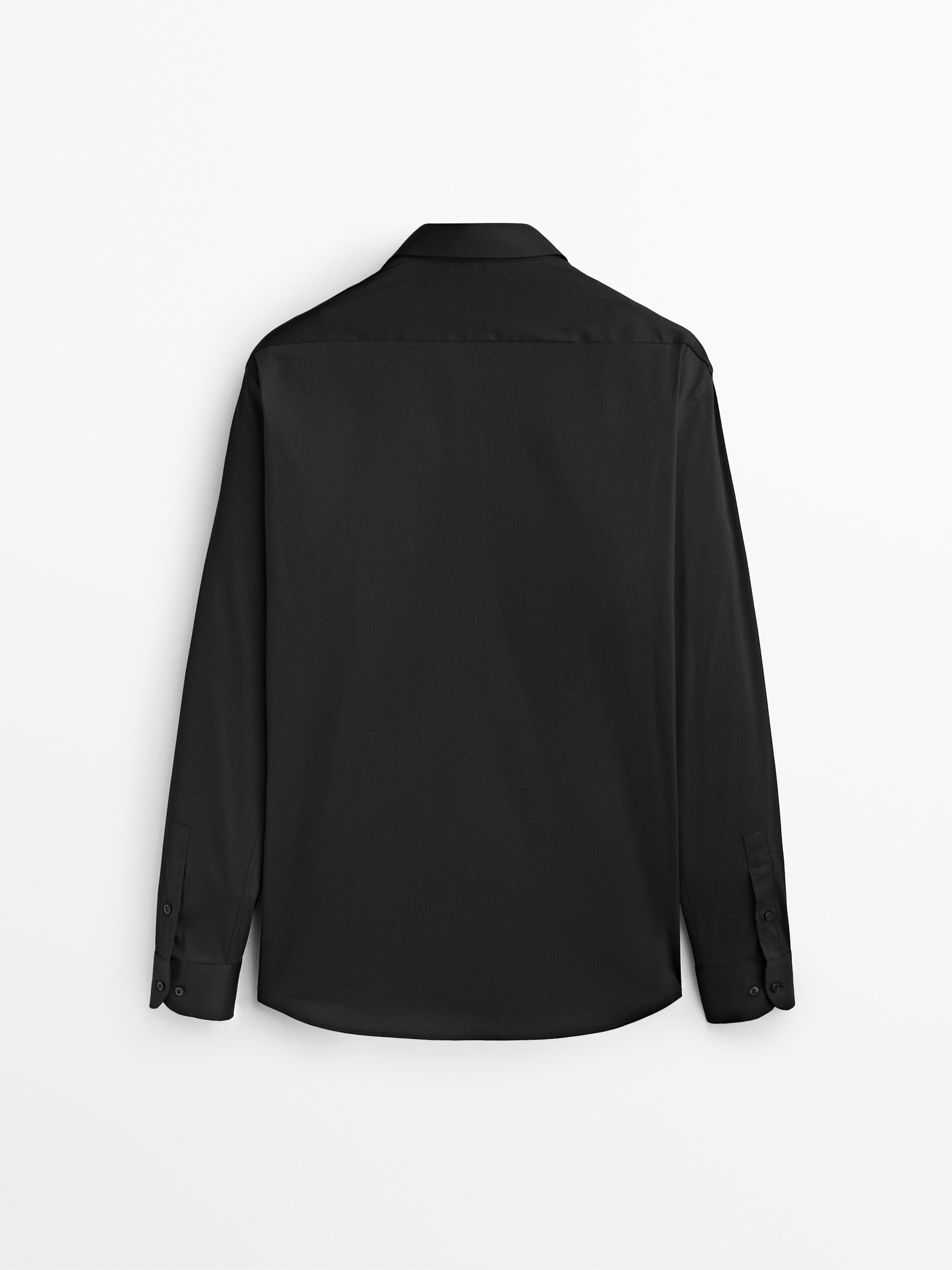 Camisa stretch estructura slim fit - NEGRO