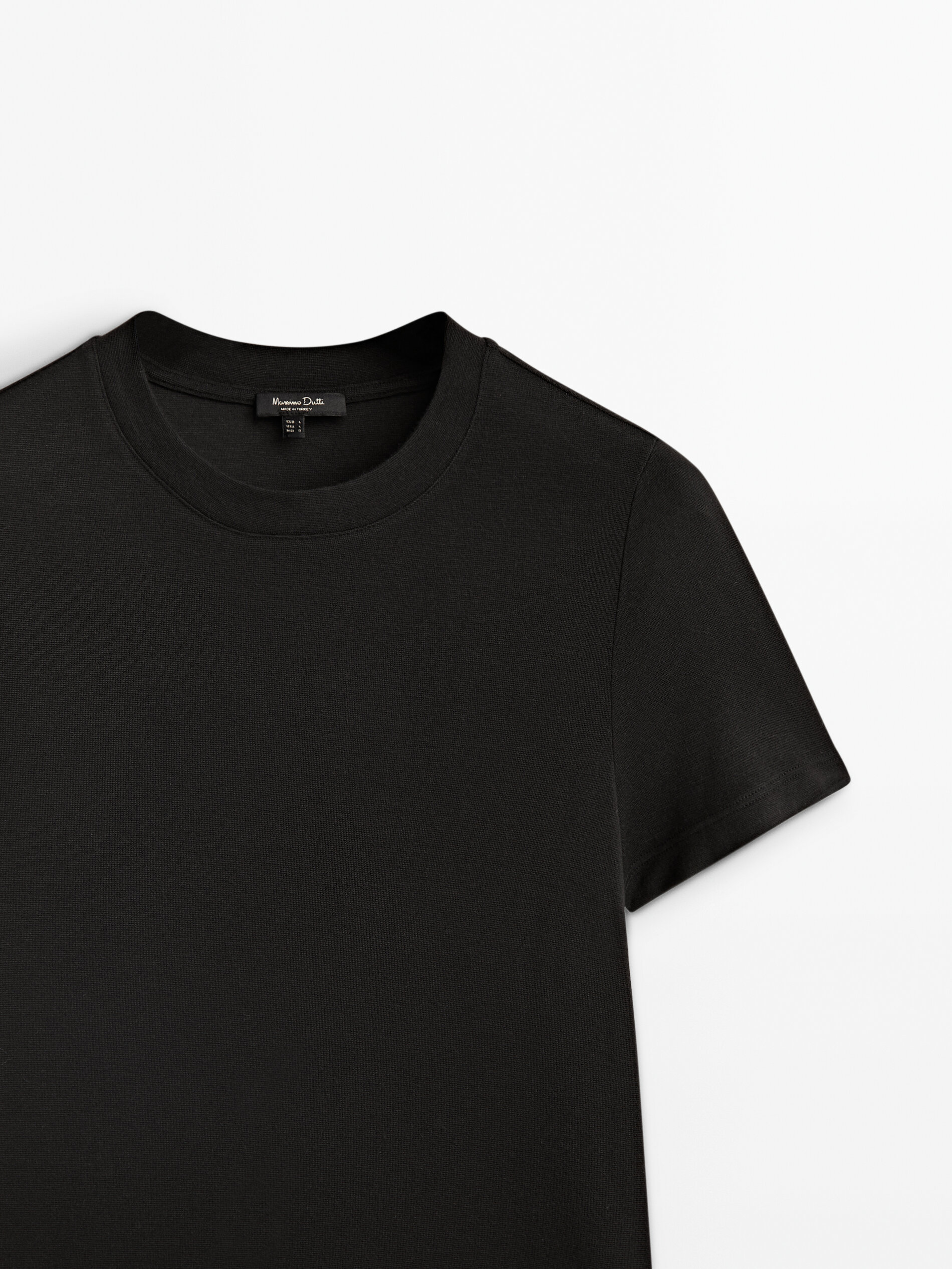 Camiseta manga corta mezcla modal cashmere - NEGRO