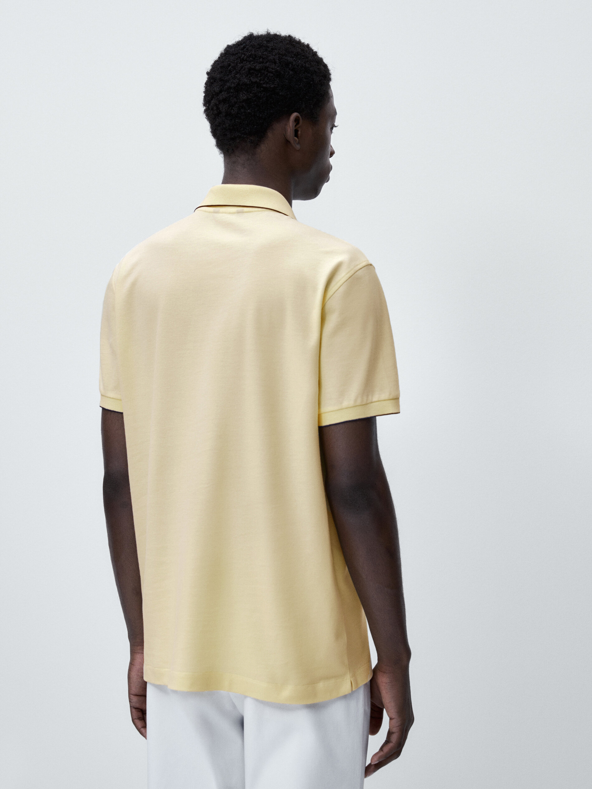 Polo piqué 100 % algodón contraste - AMARILLO