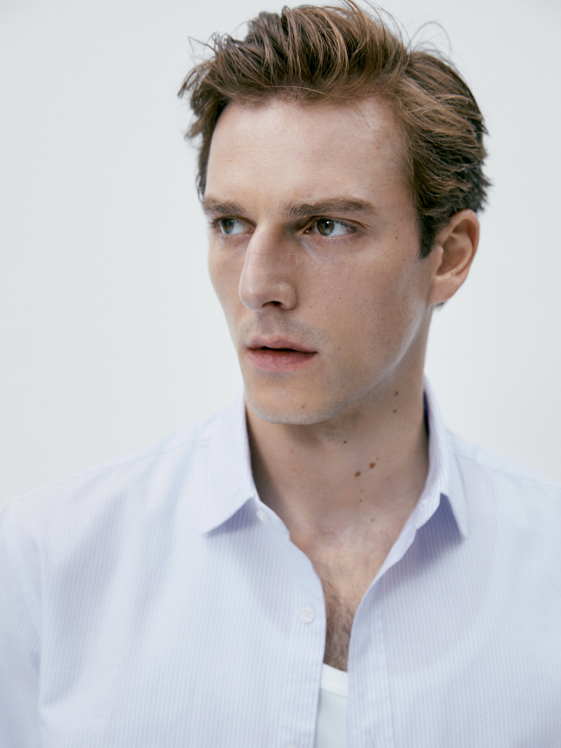 Camisa rayas micro oxford slim fit - CELESTE