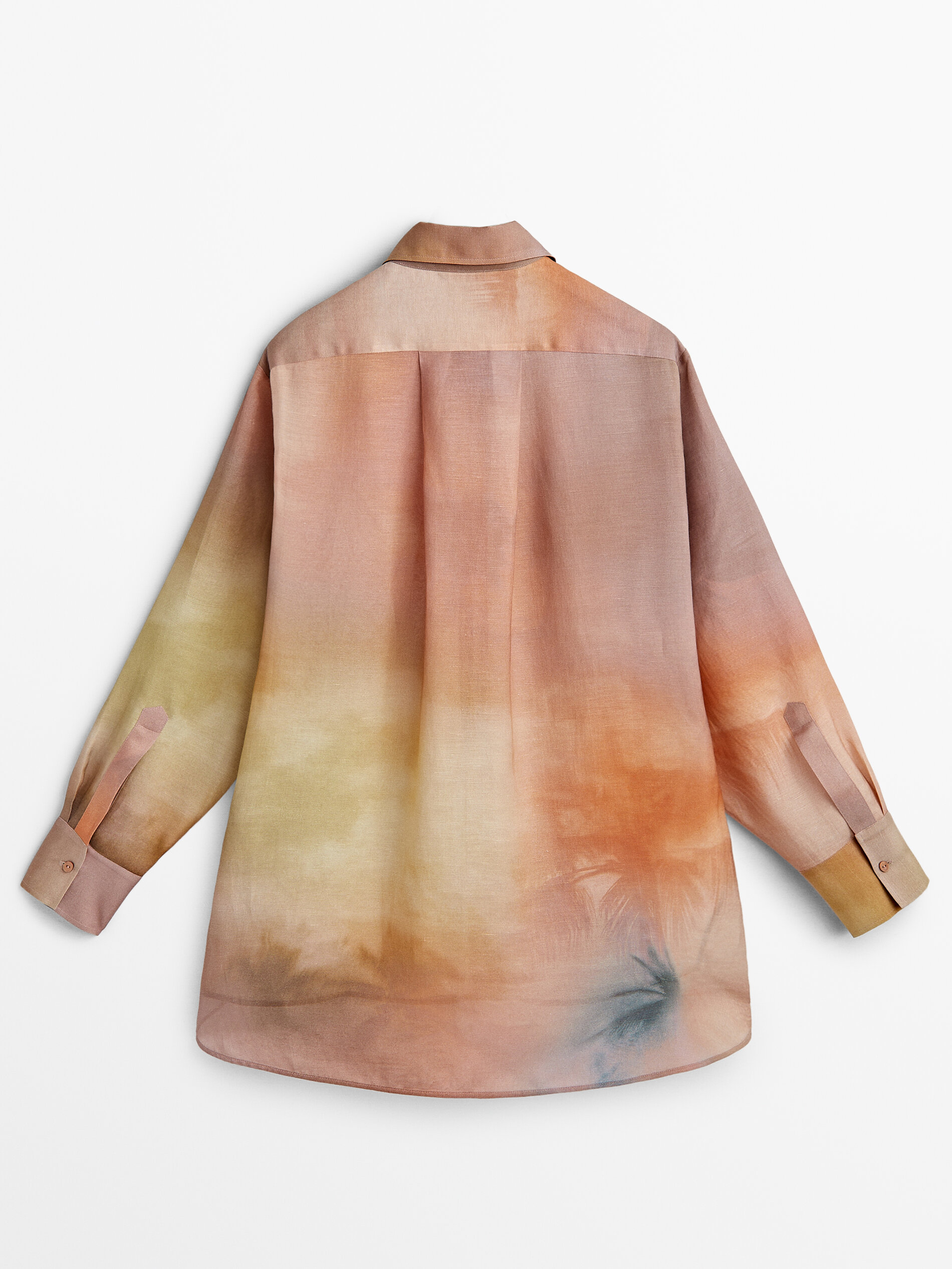 Camisa estampada bolsillo - NARANJA