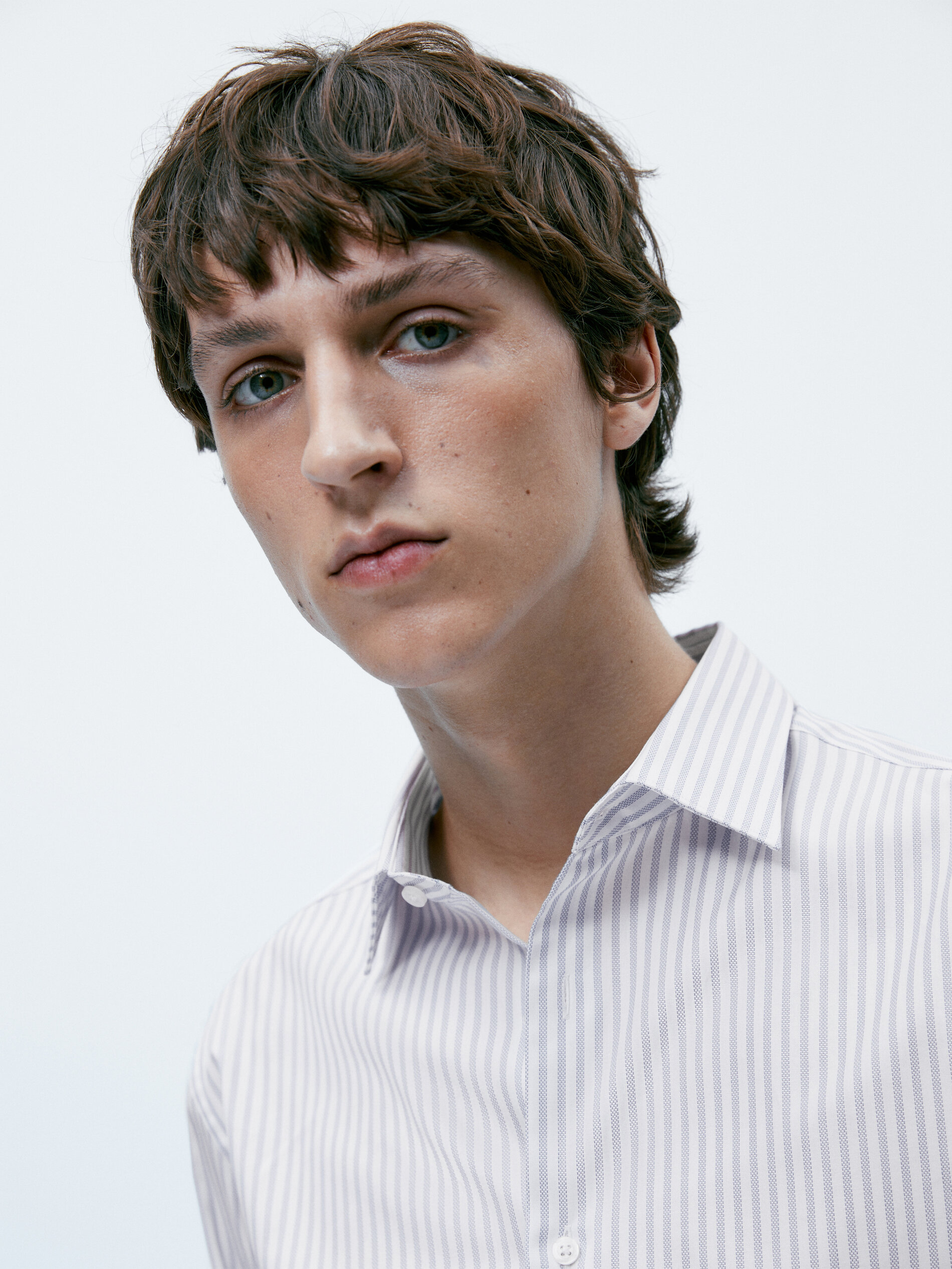 Camisa easy iron rayas regular fit - CELESTE