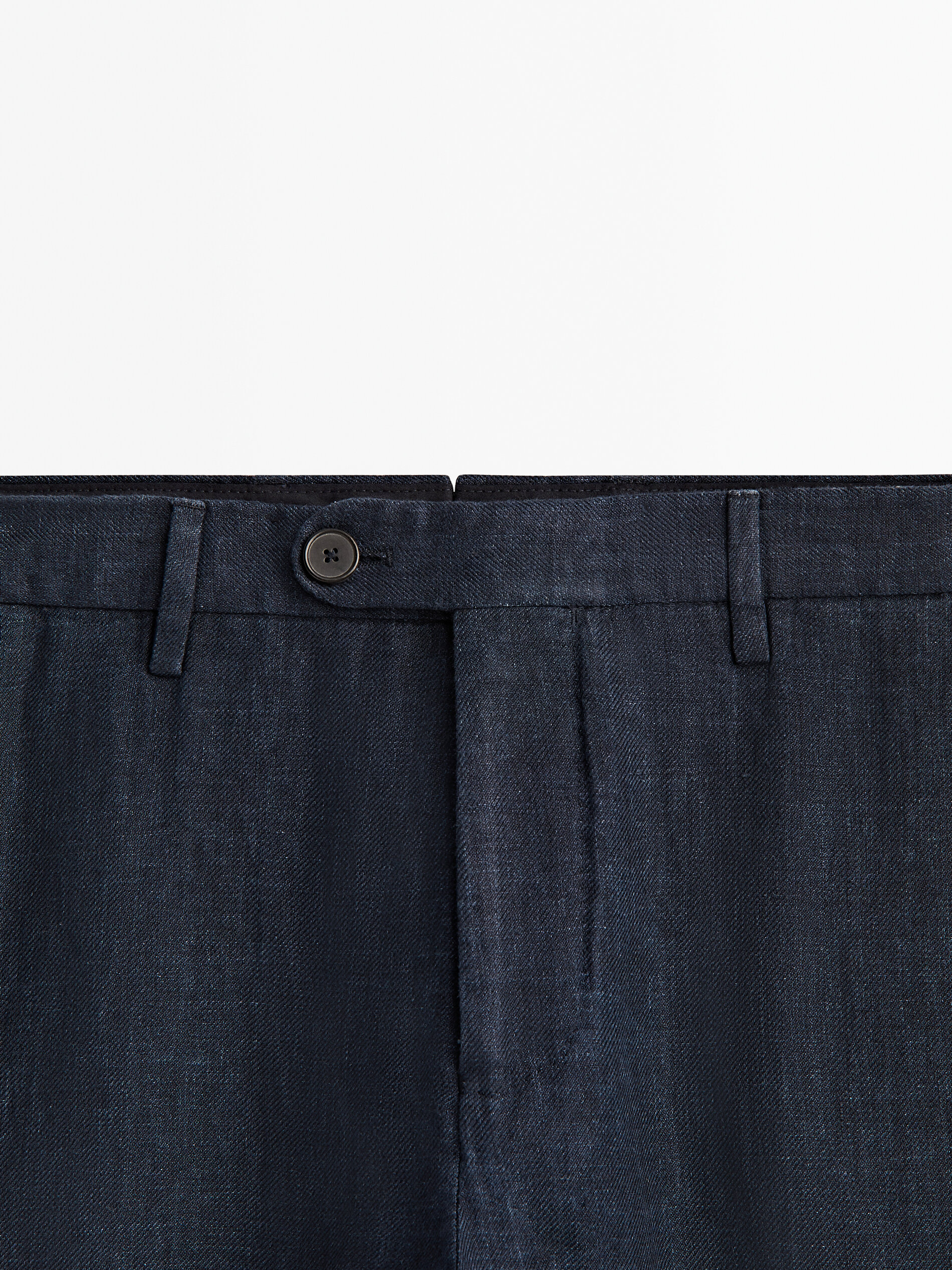 Pantalón traje lino sarga azul marino - AZUL MARINO