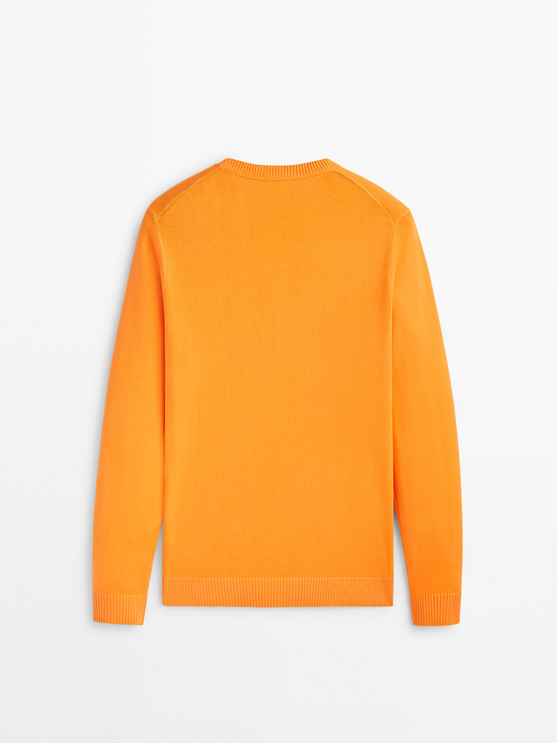 Jersey cuello redondo 100% algodón - TONO NARANJA