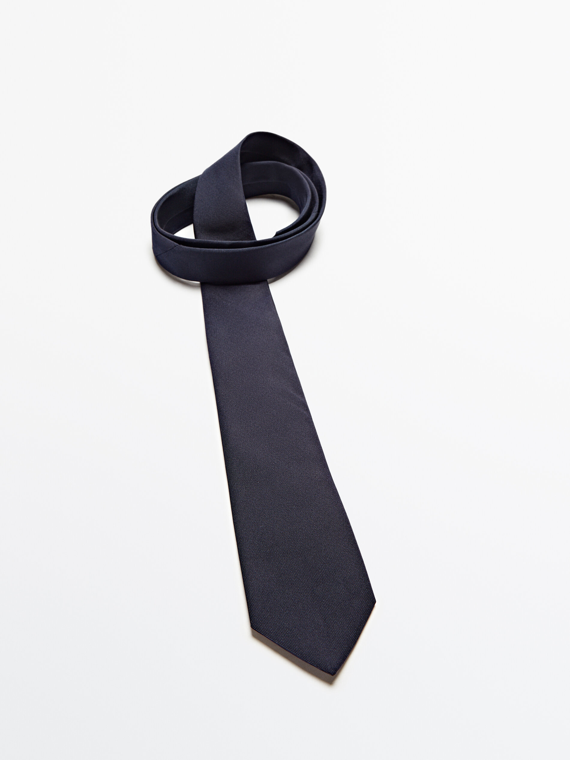 Corbata sarga algodón seda - AZUL MARINO