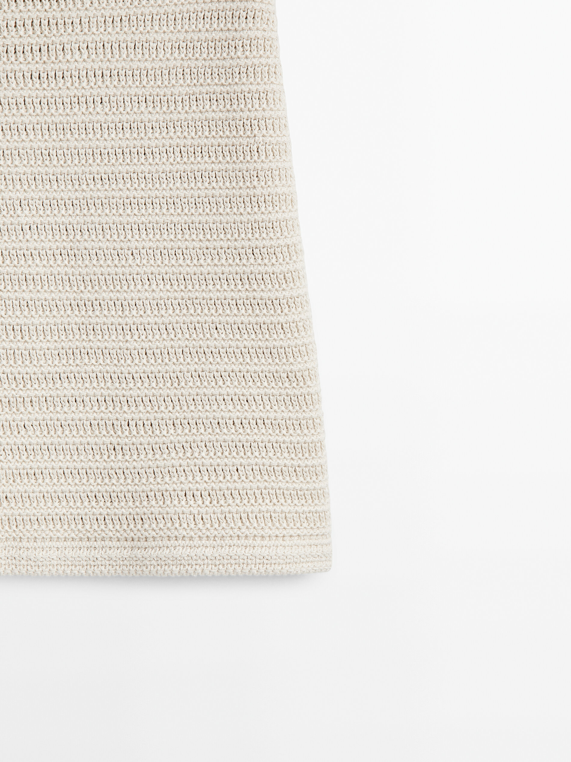 Falda punto crochet -Studio - BEIGE