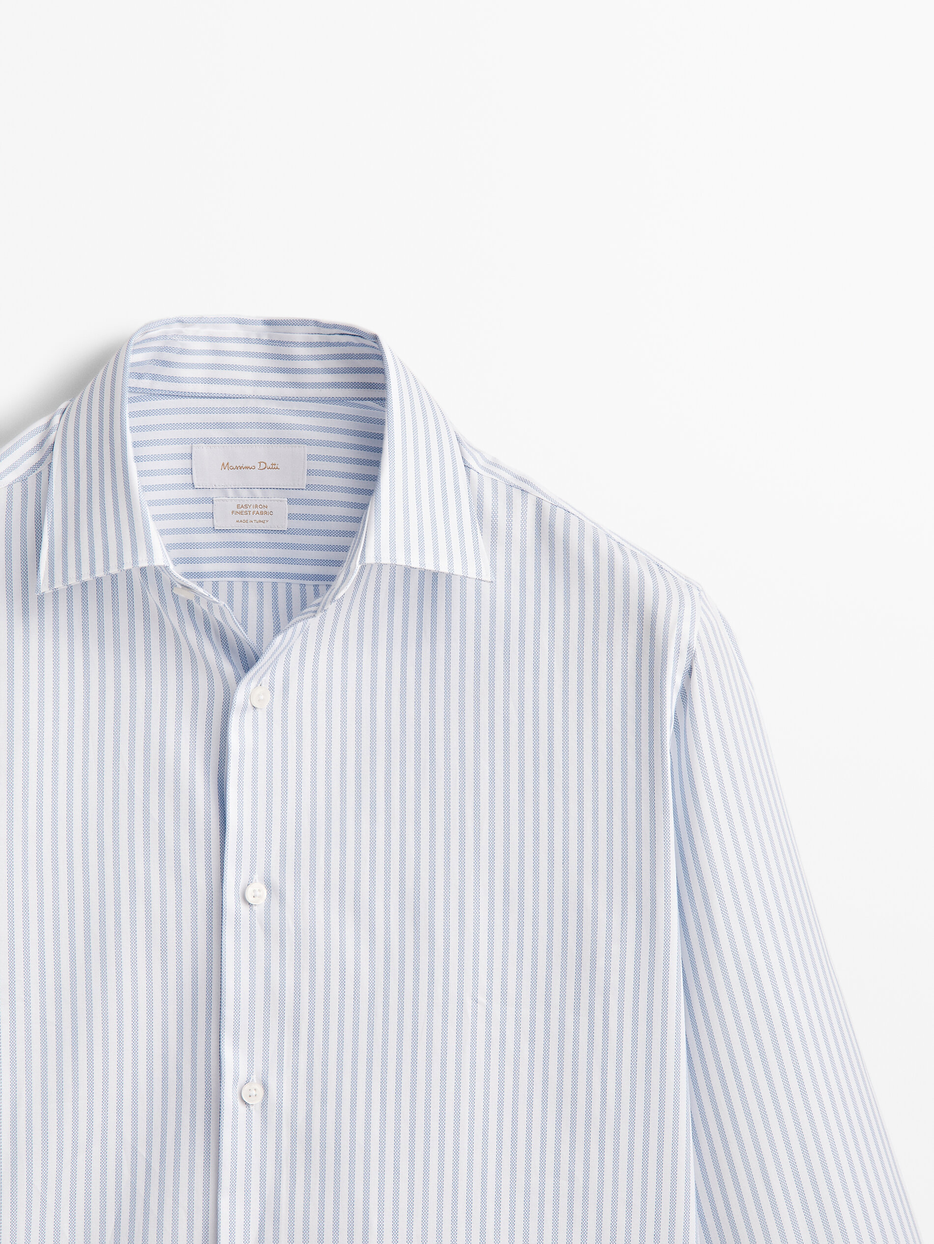 Camisa easy iron rayas regular fit - CELESTE