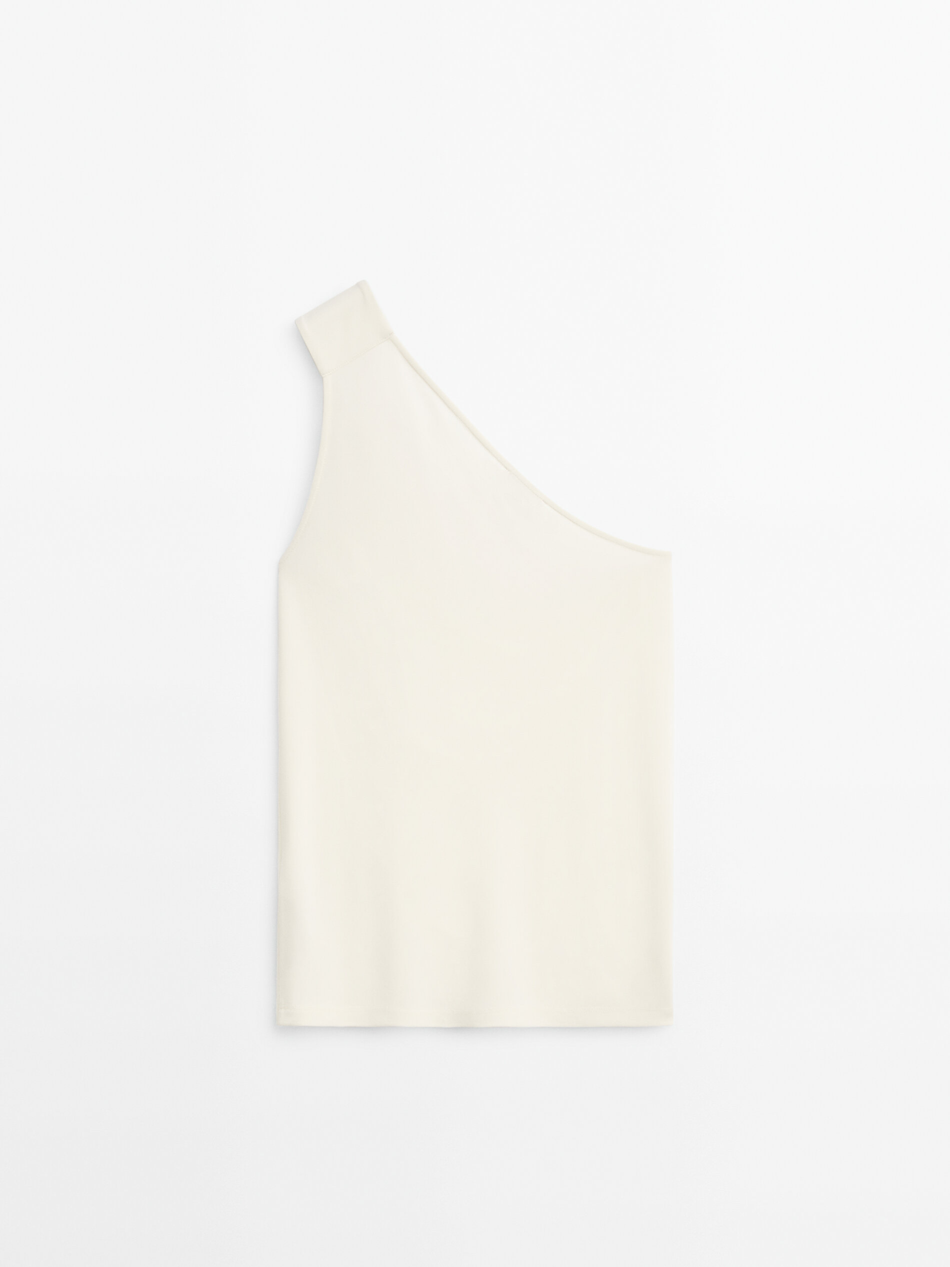 Top asimétrico detalle pieza dorada - CRUDO