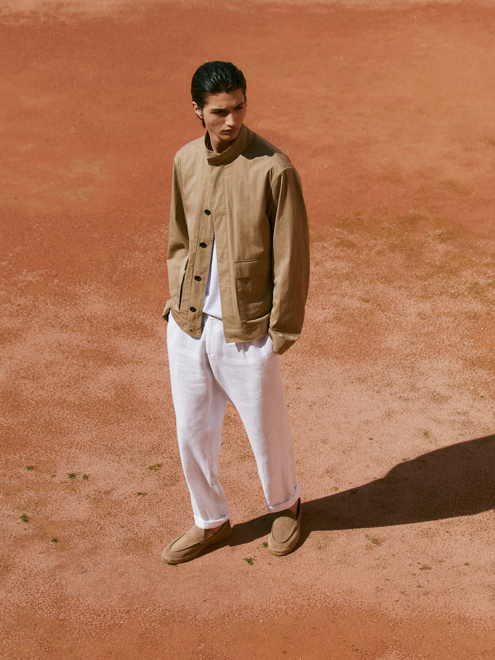 Alpargata bordón serraje - ARENA