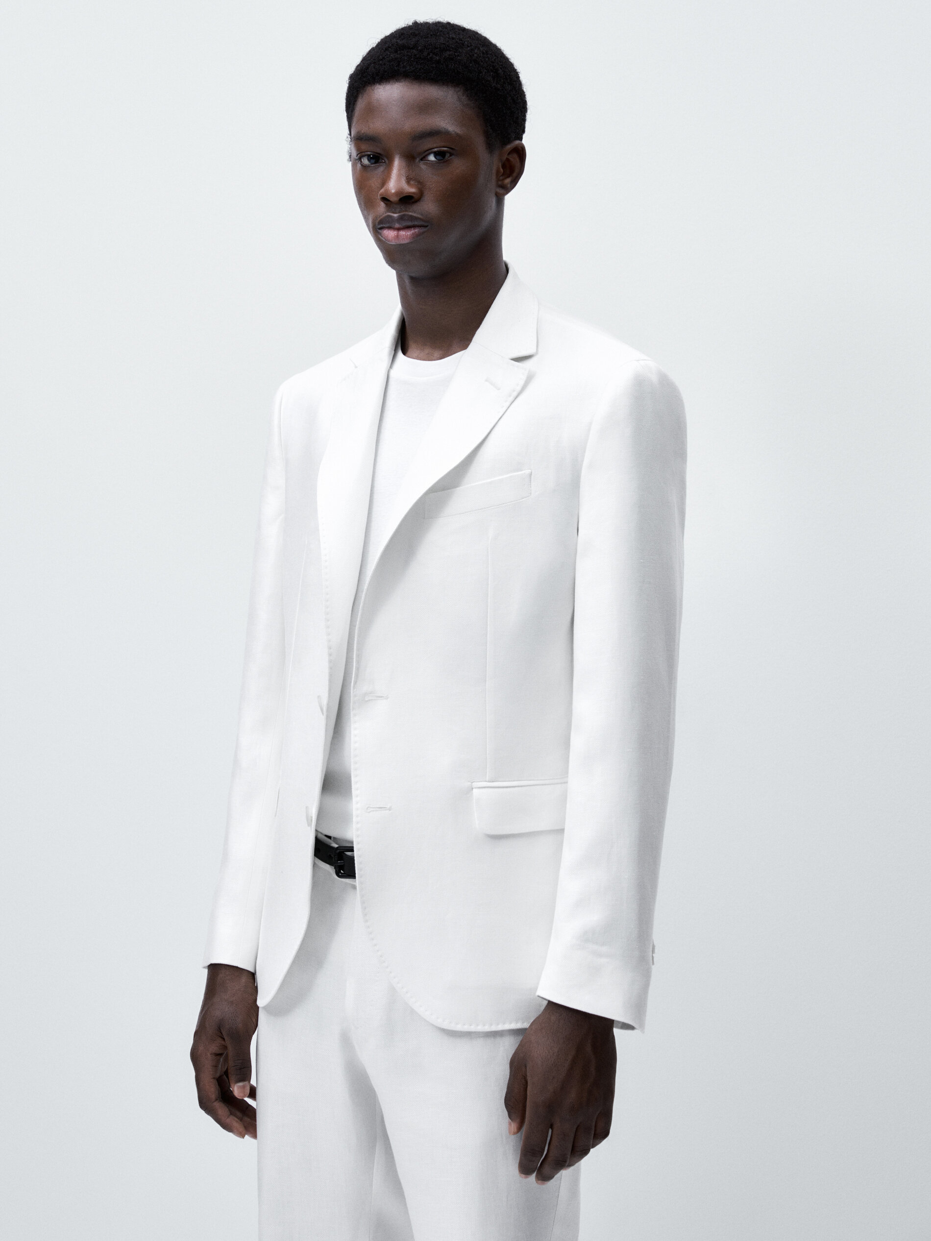 Americana traje 100% lino - BLANCO