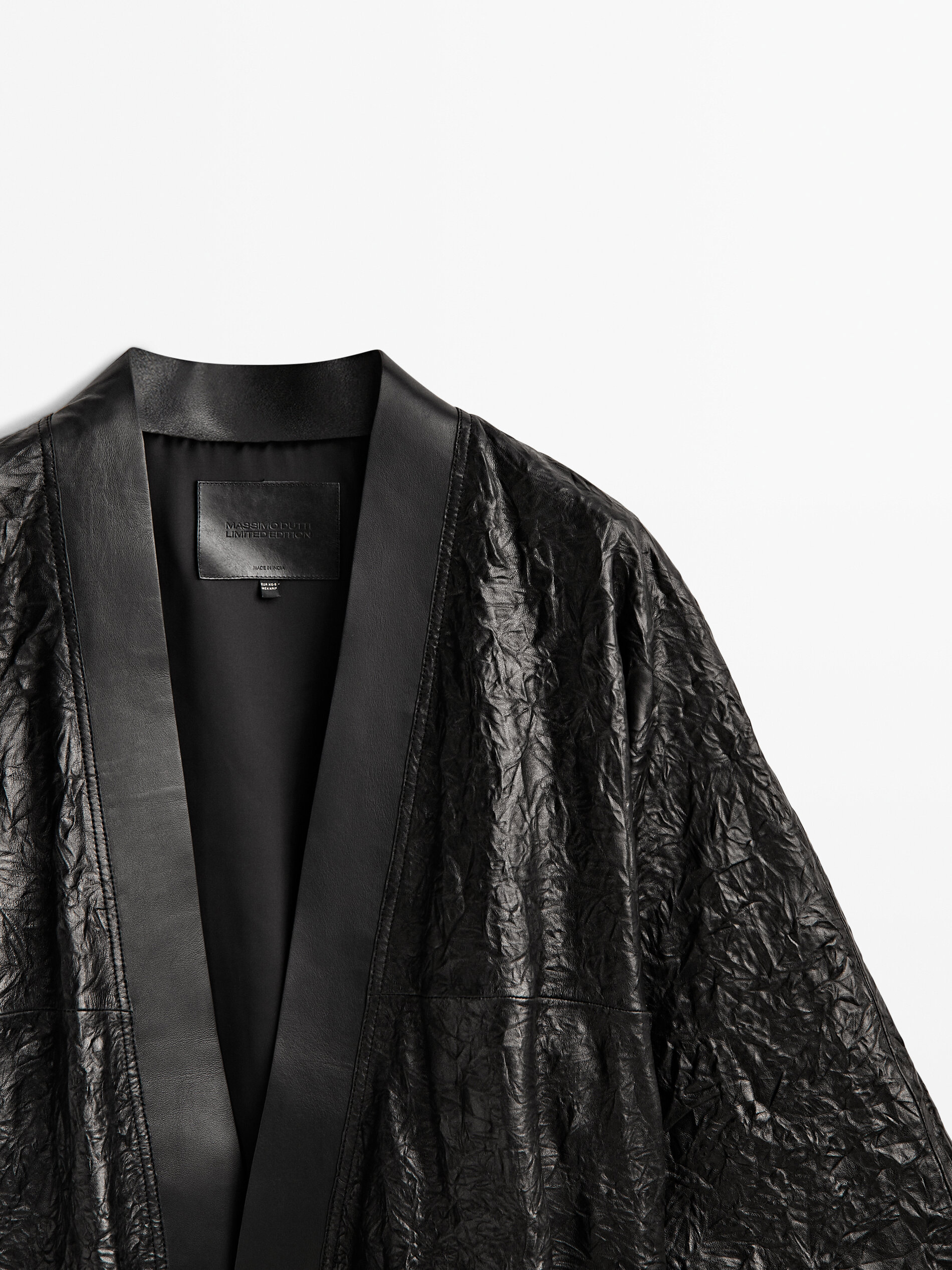 Kimono piel napa craquelada Limited edition - NEGRO