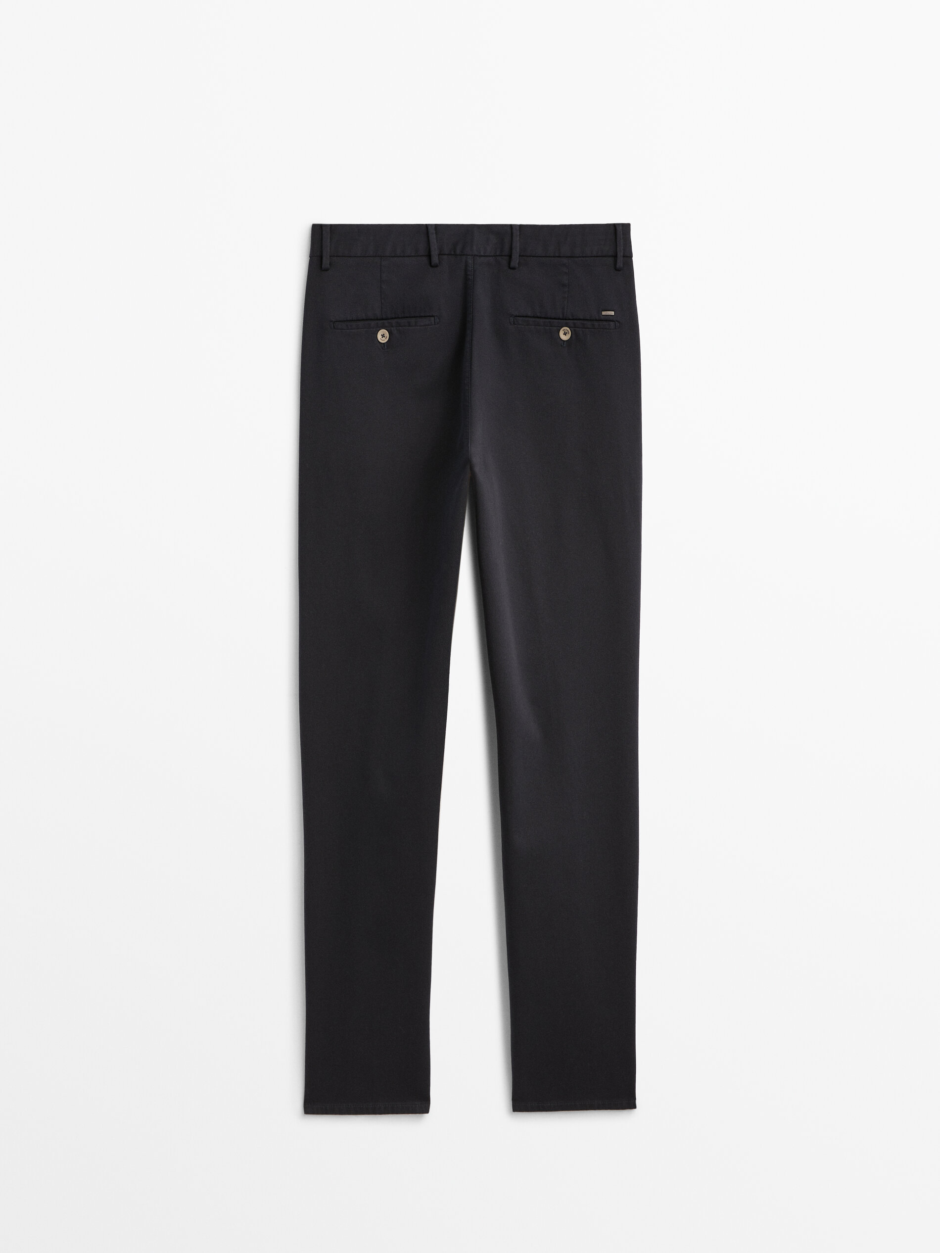 Pantalón chino micro estructura tapered fit - AZUL MARINO