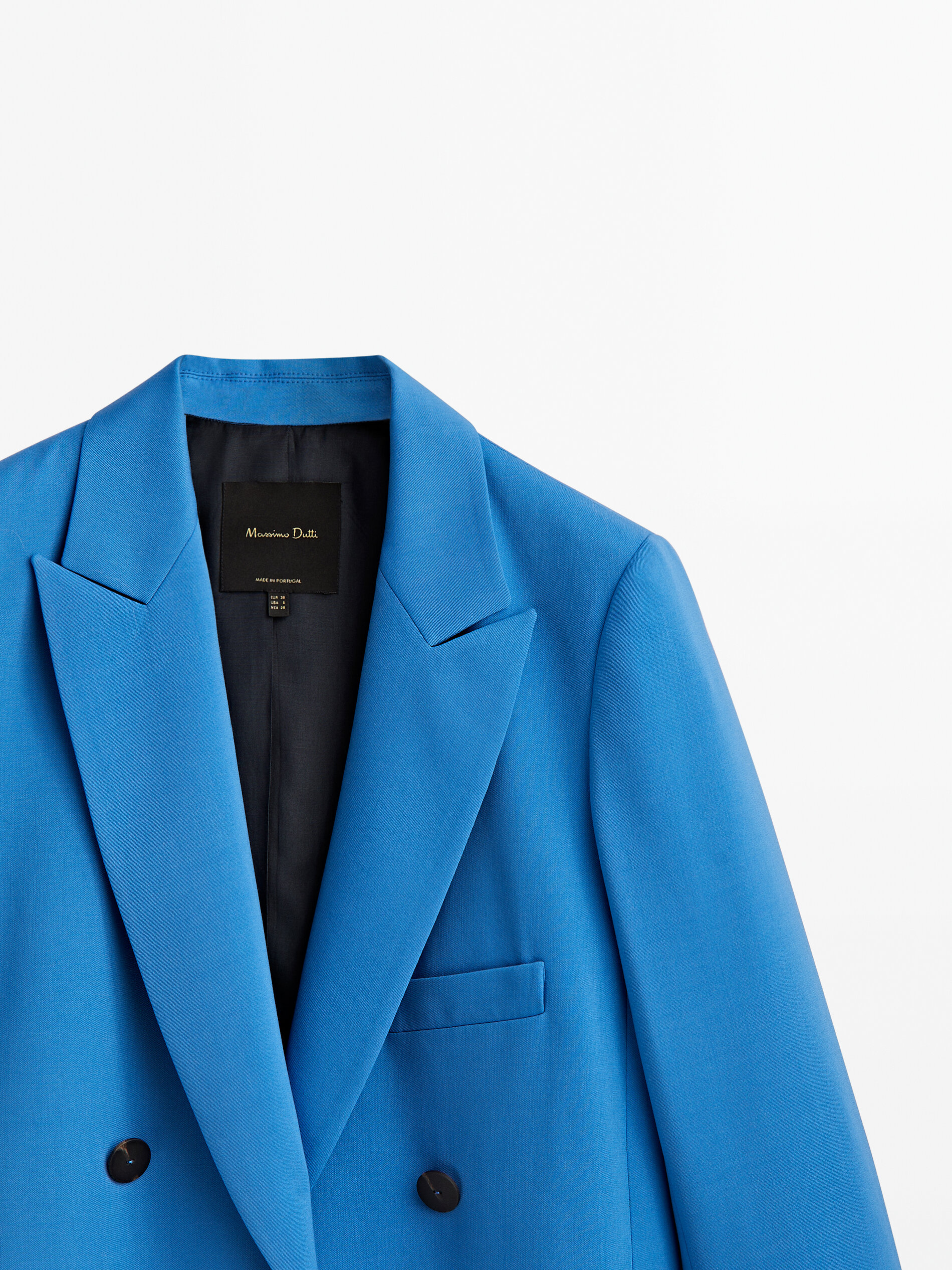 Americana traje mezcla lana dos botones - AZUL
