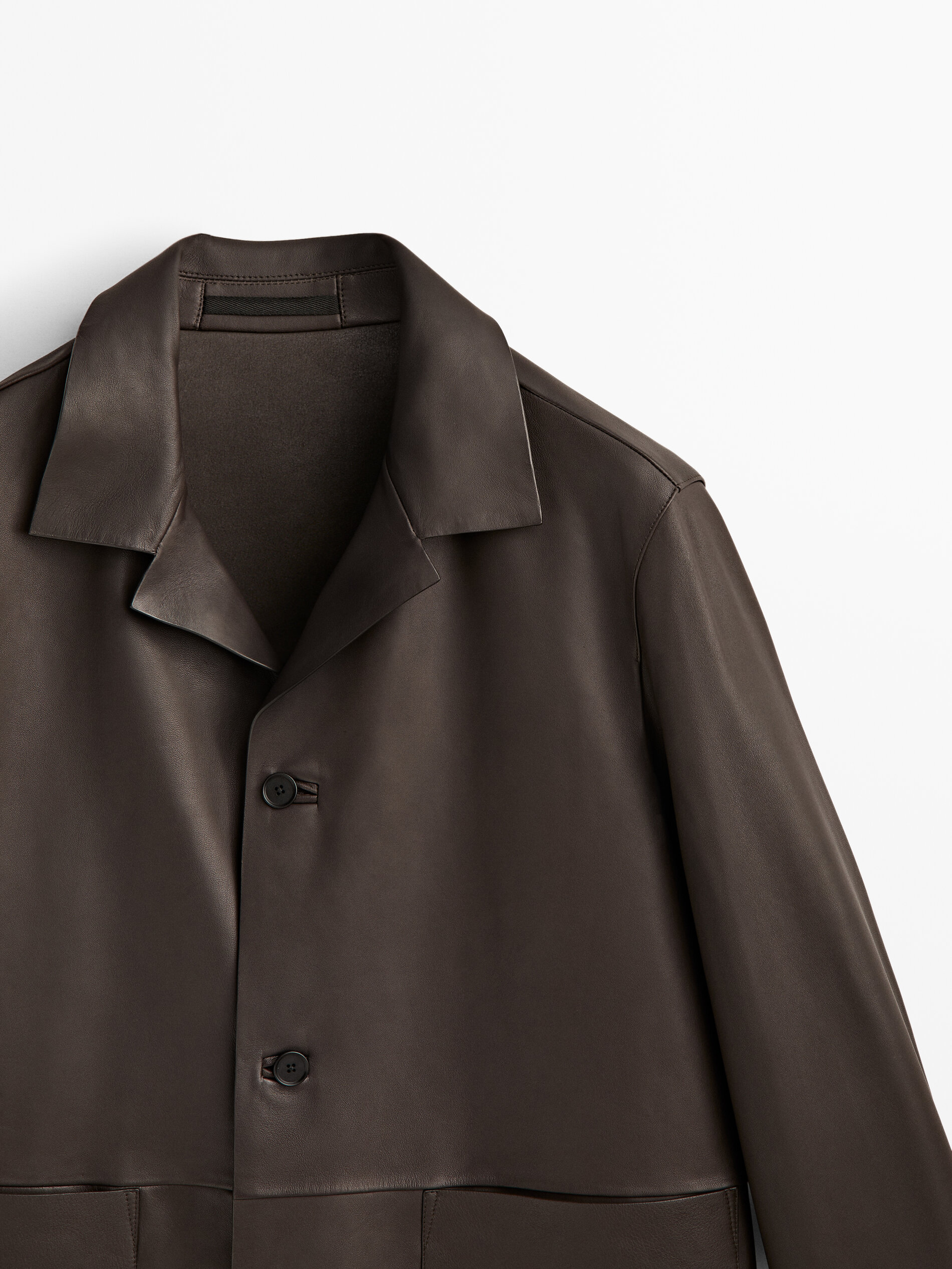 Sobrecamisa piel napa -Studio - TOSTADO OSCURO