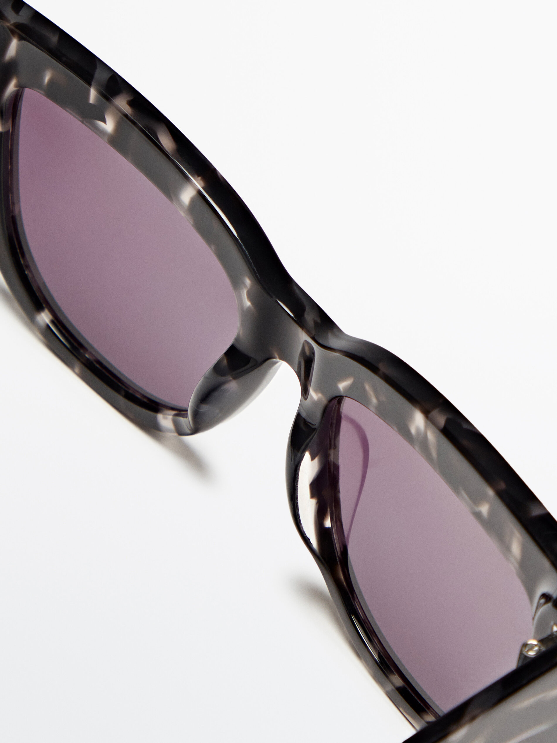 Gafas de sol oversize negras efecto carey - NEGRO