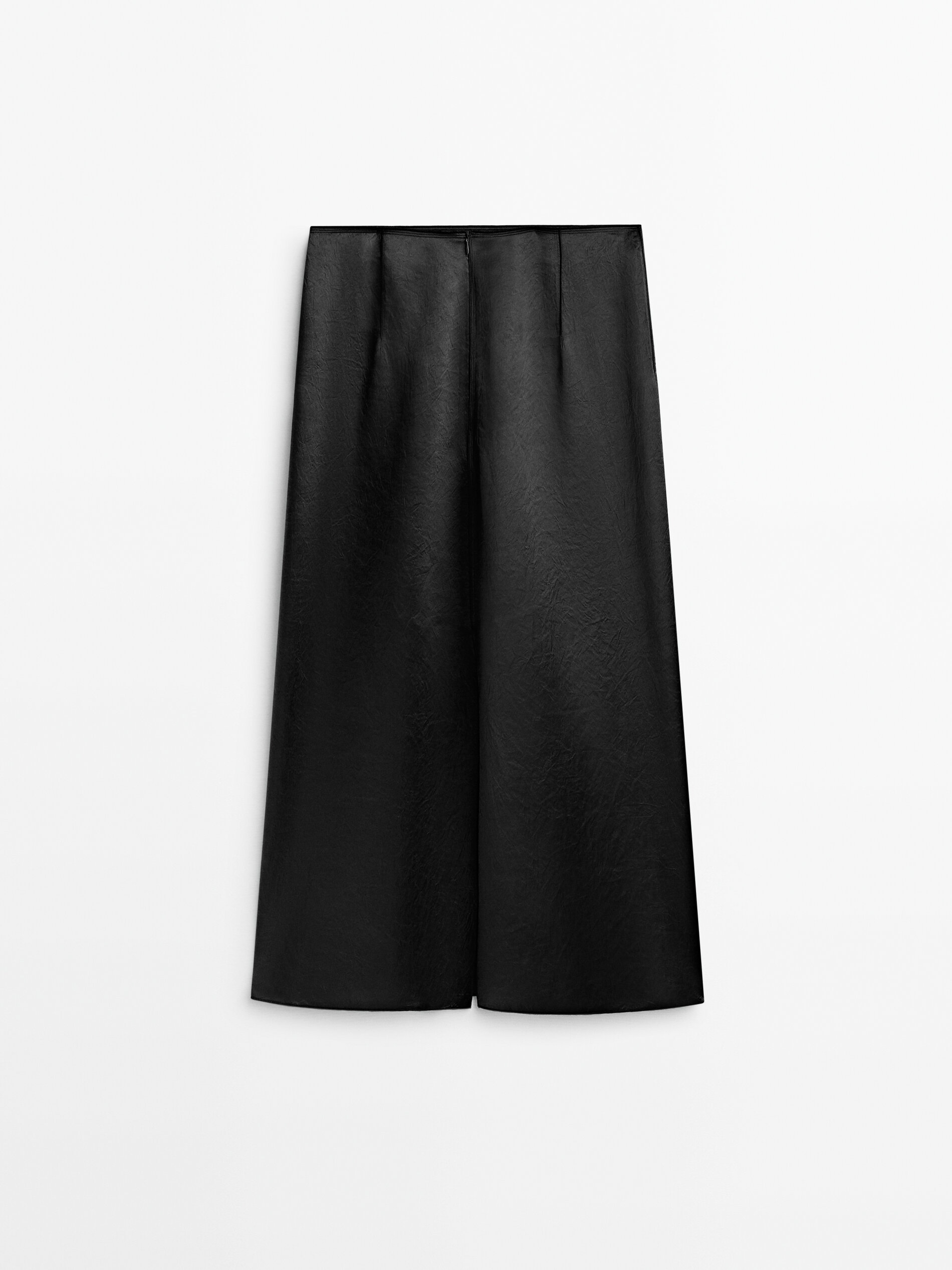 Falda larga satinada - NEGRO