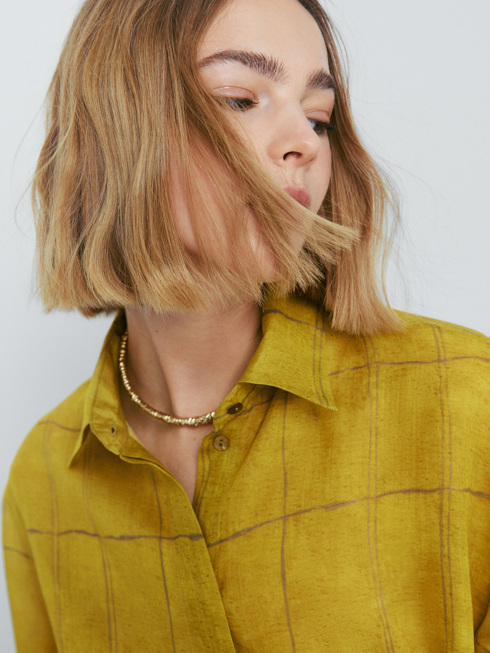 Camisa ramio estampado cuadros - OLIVA