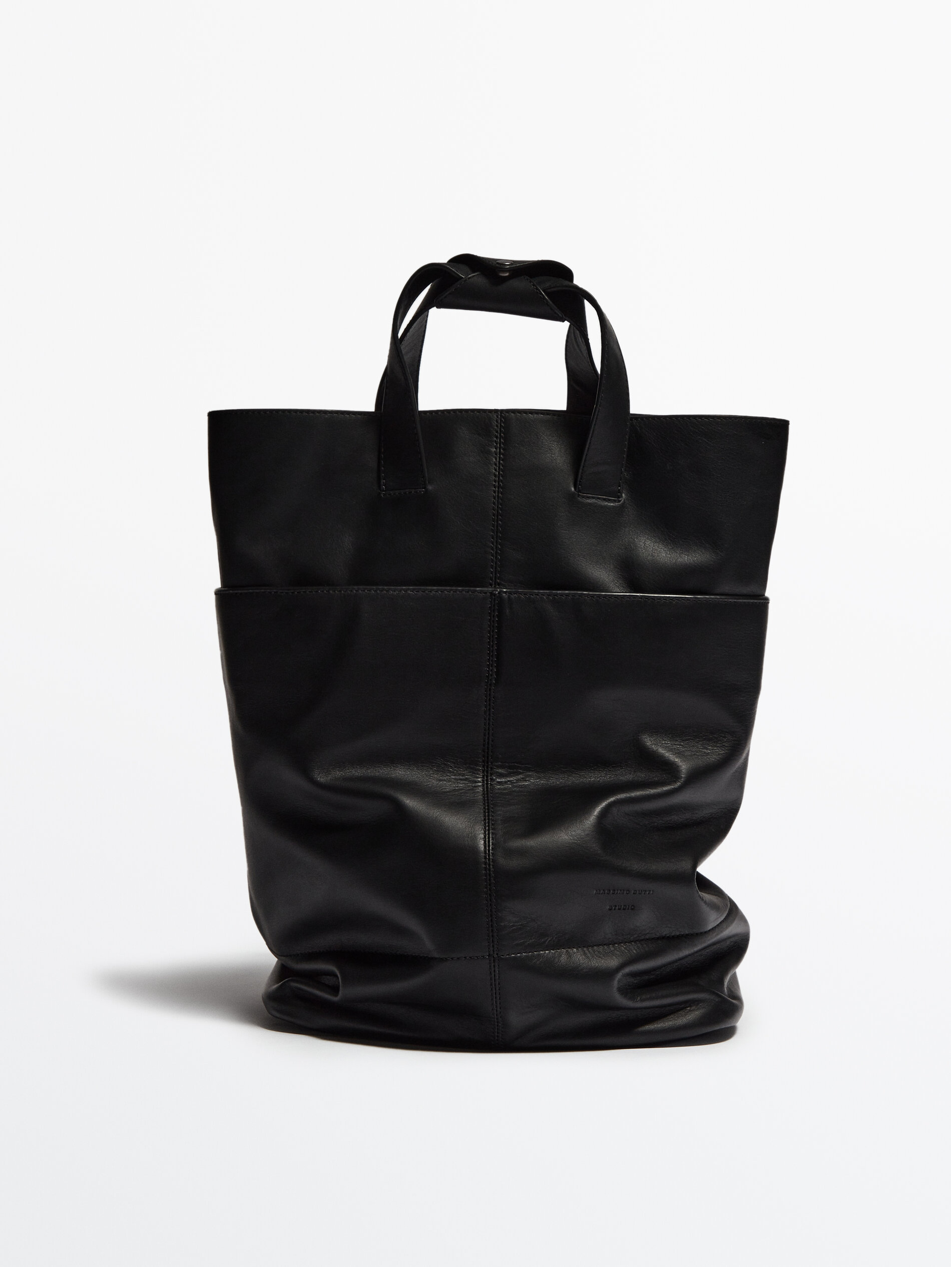 Mochila negra piel -Studio - NEGRO