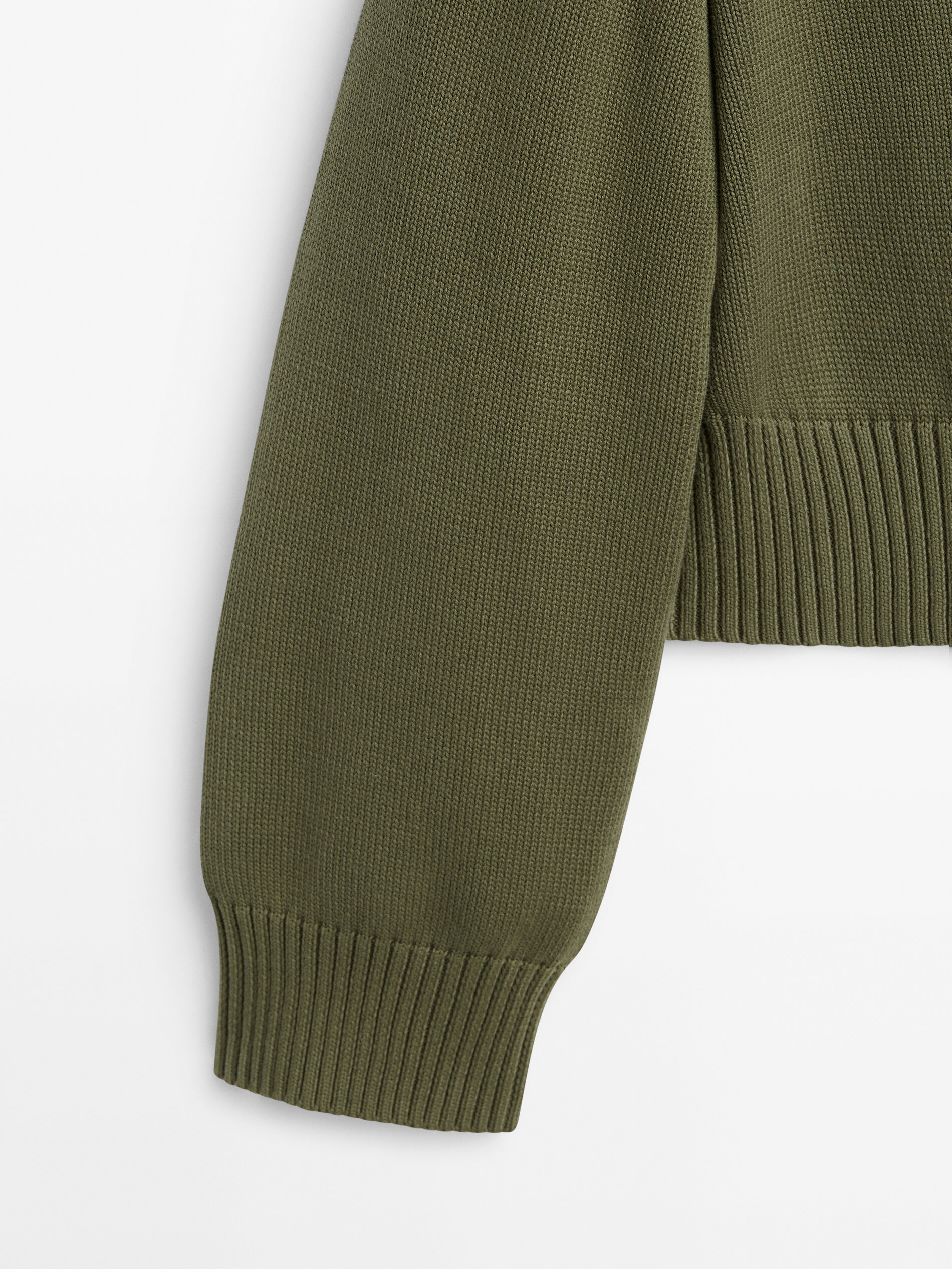 Cárdigan de punto cuello pico botones - KAKI