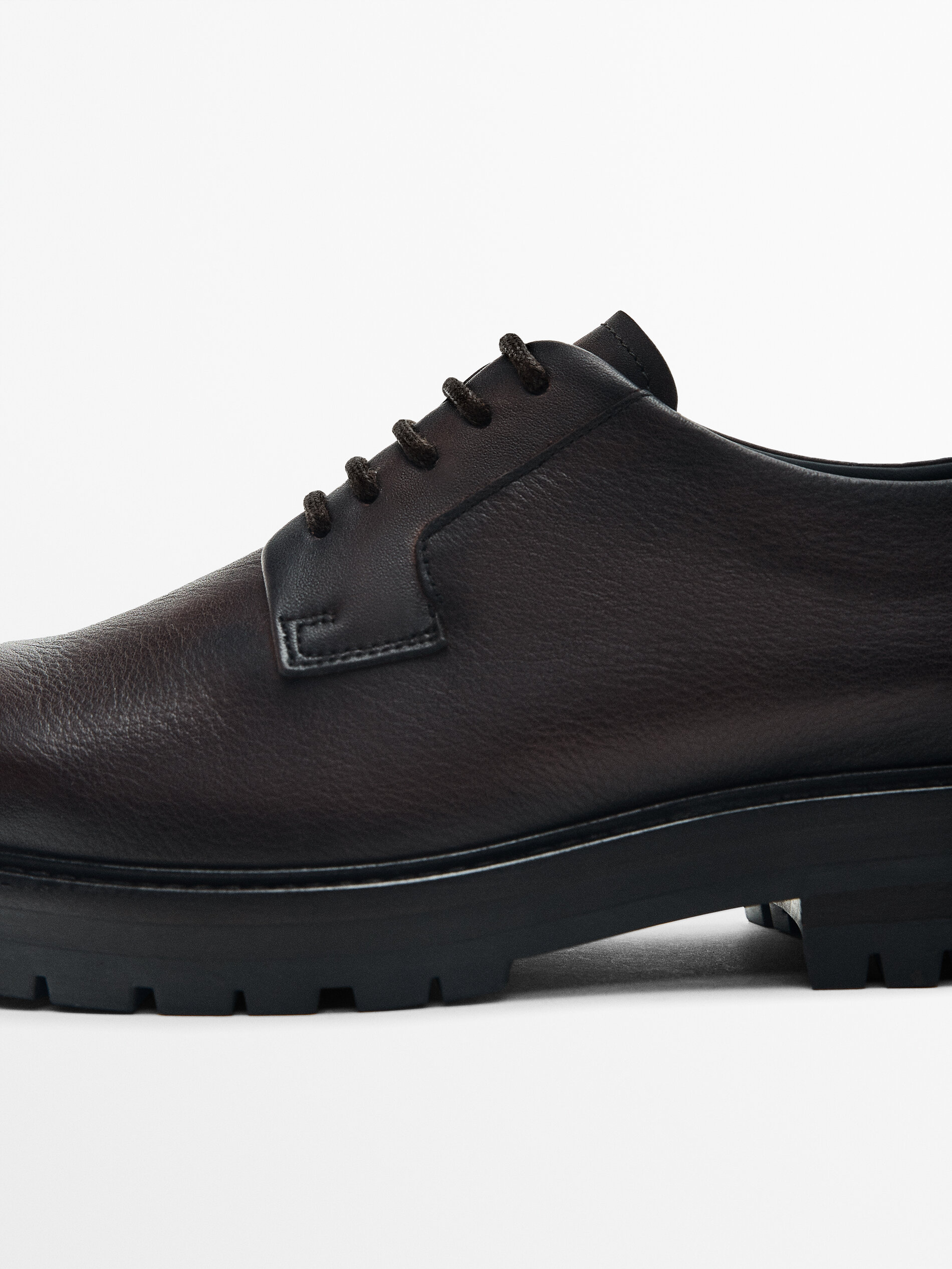 Zapato blucher piel marrón - MARRÓN