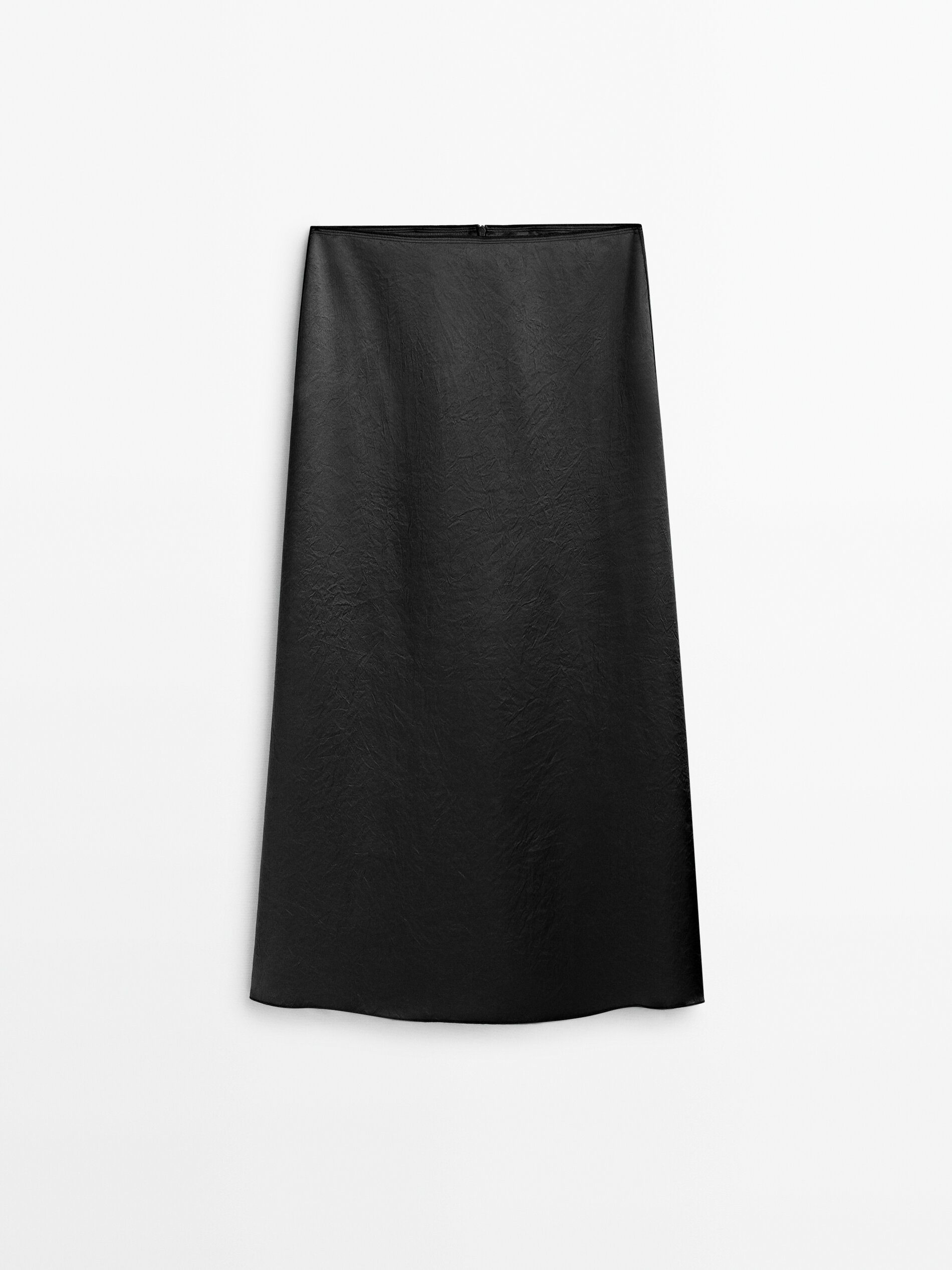 Falda larga satinada - NEGRO