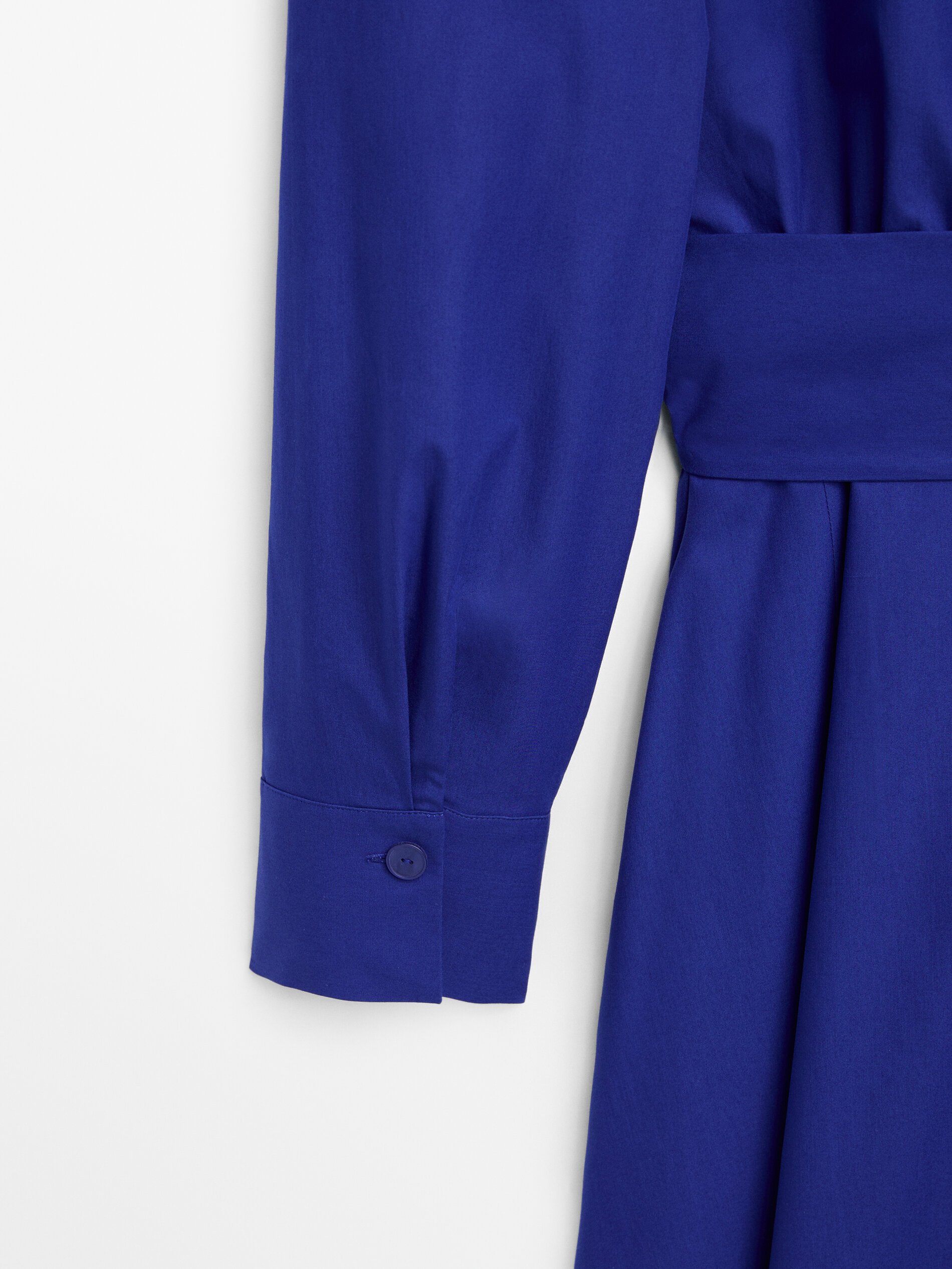 Vestido popelín cruzado lazada - AZUL ELÉCTRICO