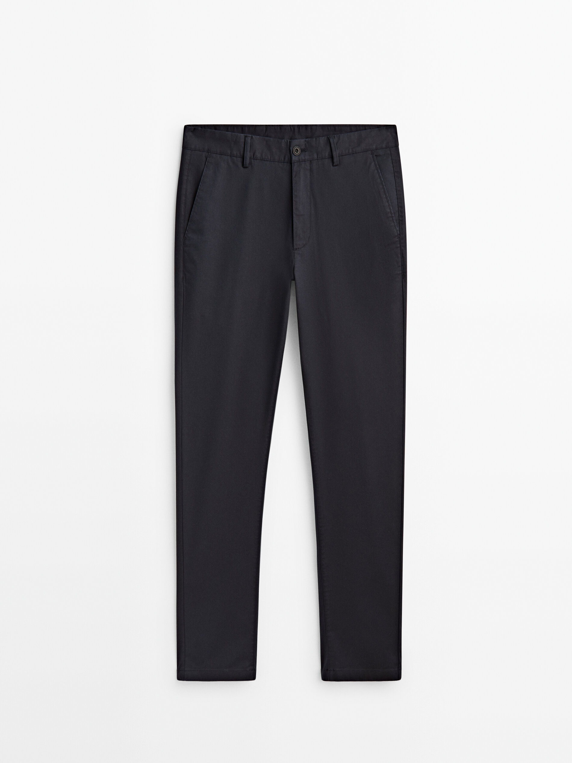 Pantalón chino tricotina tapered fit - AZUL MARINO