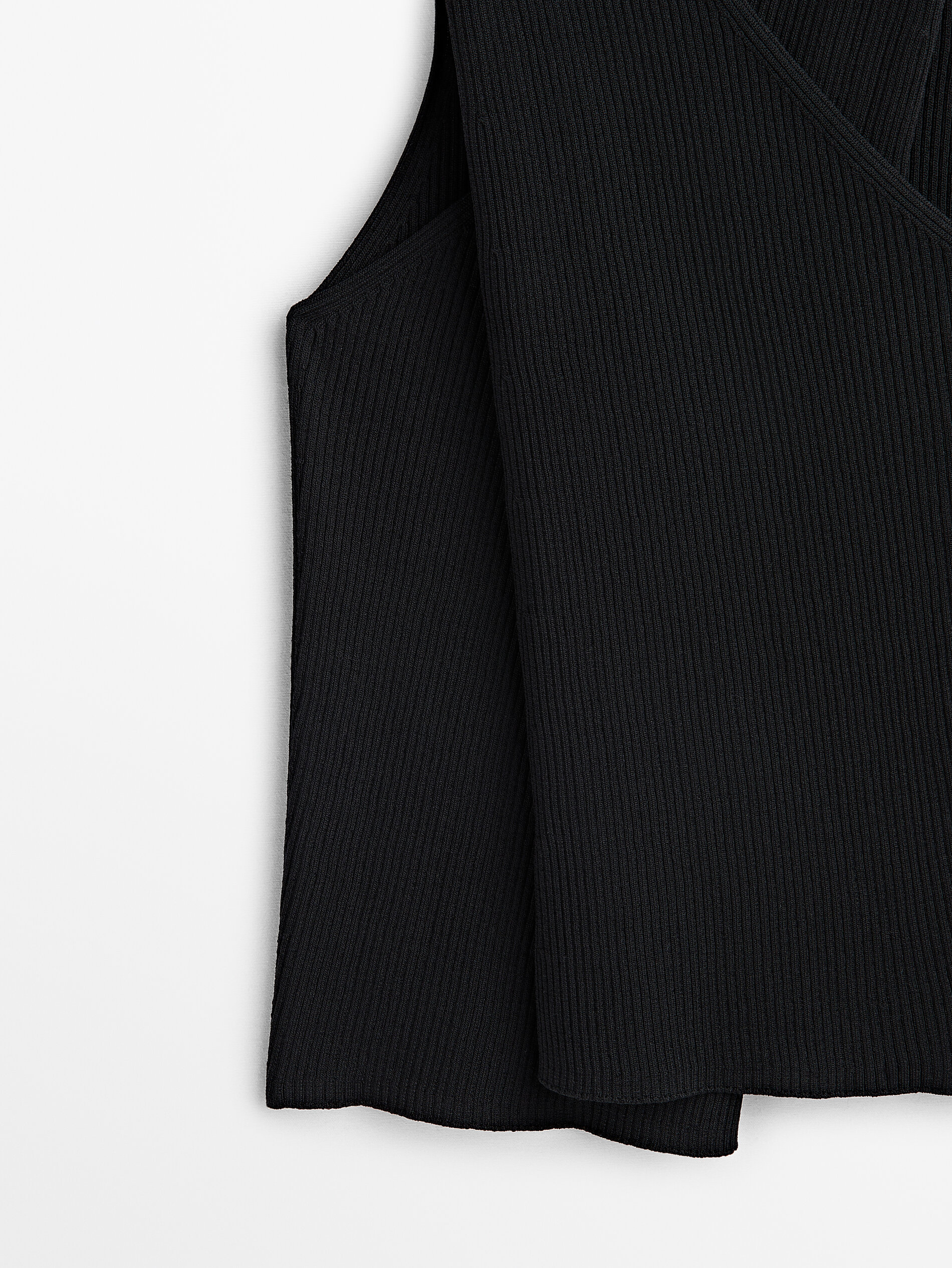 Top cruzado canalé - NEGRO